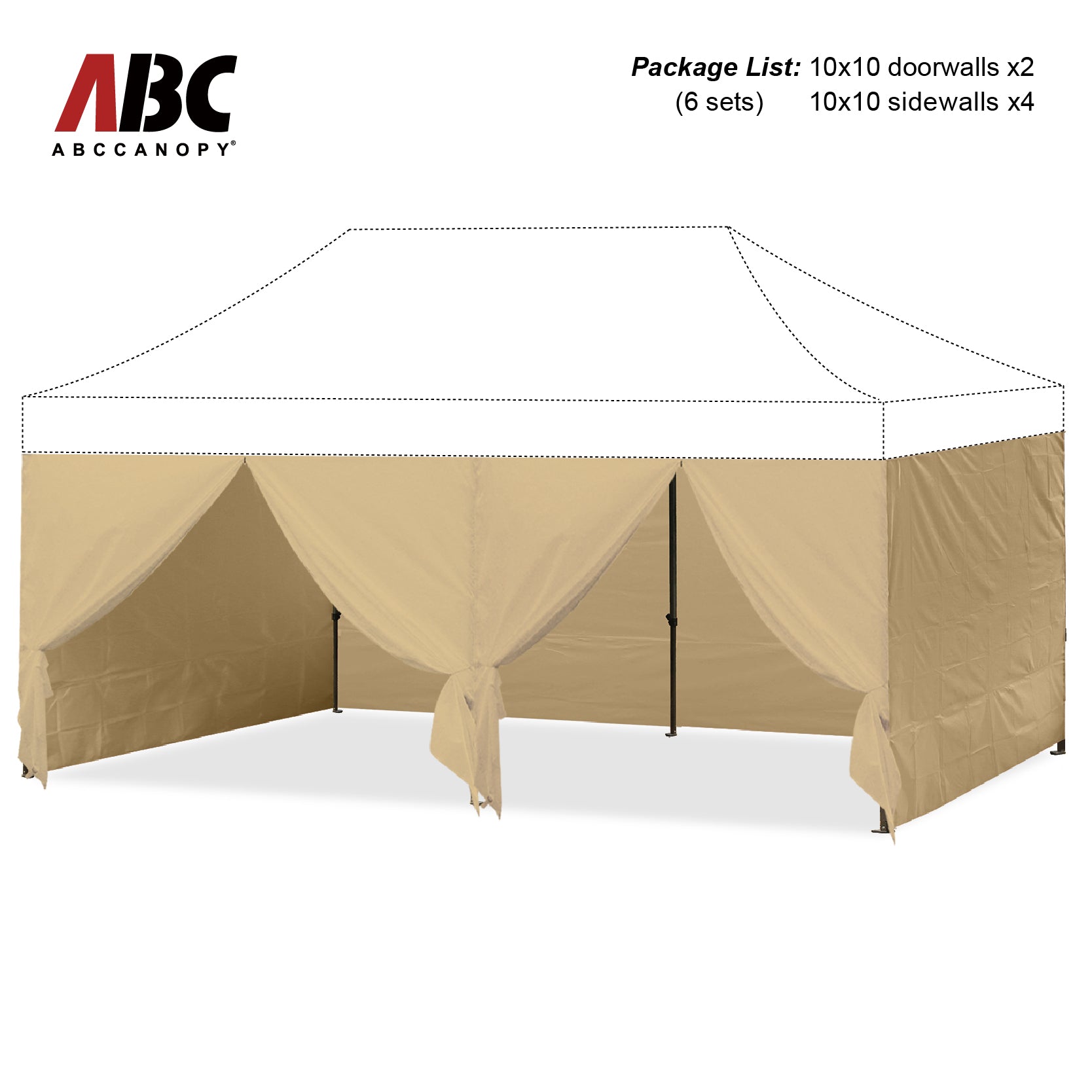 ABCCANOPY Sidewall Walls (4 Walls Only) for 8x8, 10x10, 10x15, 10x20