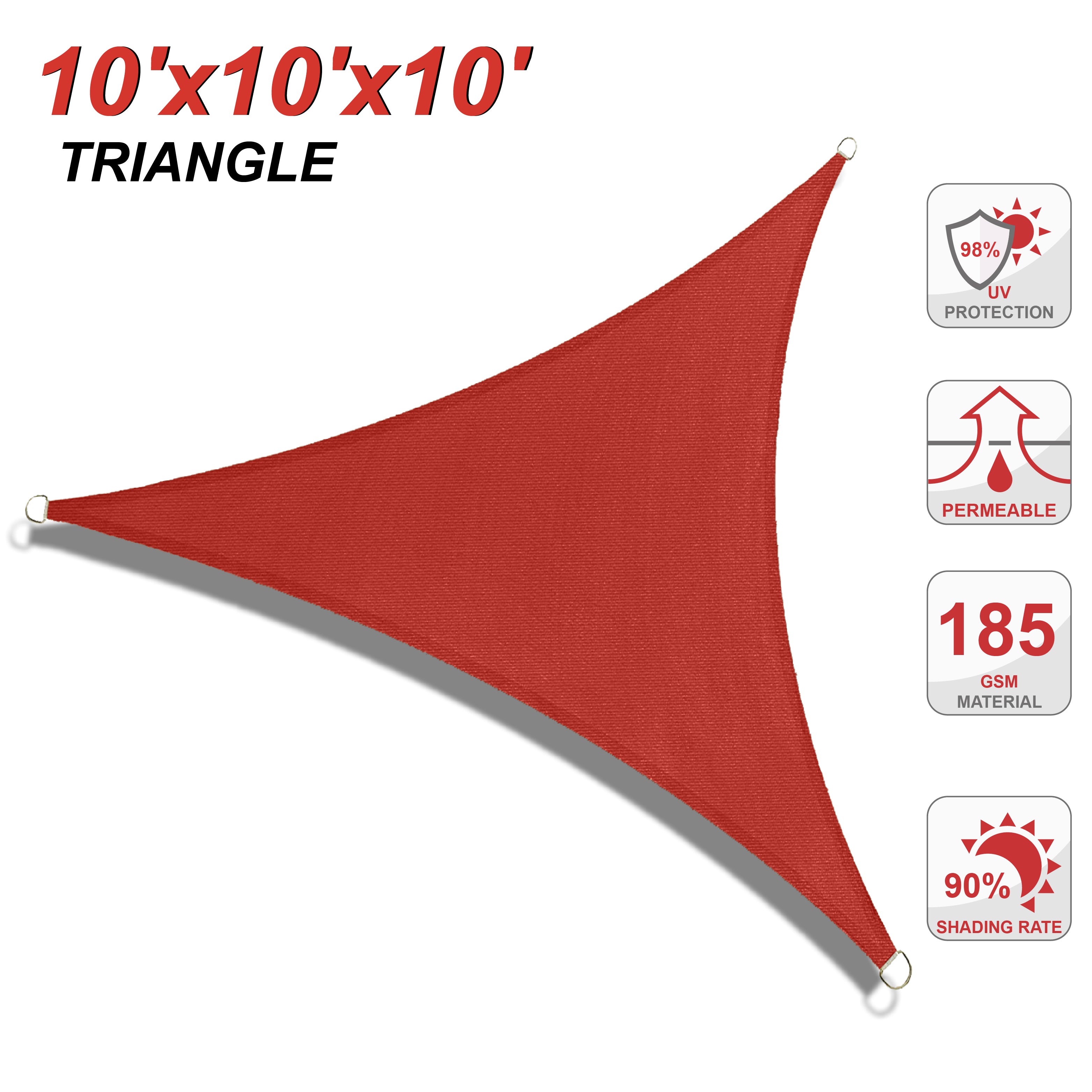 ABCCANOPY UV Block Sun Shade Sail for Patio, Deck, Backyard（Triangle）