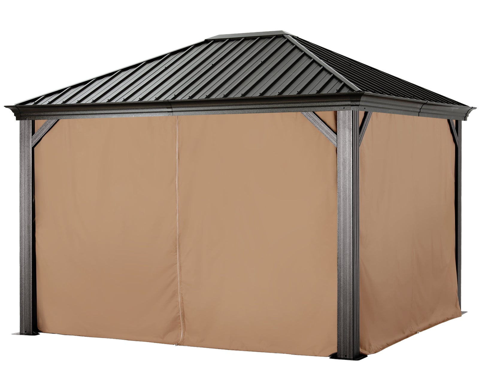 ABCCANOPY Outdoor Hardtop Metal Permanent Gazebo with Netting & Curtain 8x8, 10x10, 10x12, 12x12, 12x16, 12x20