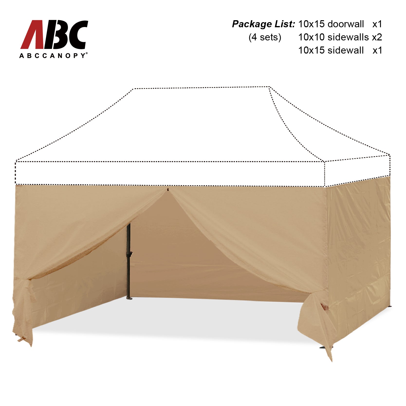 ABCCANOPY Sidewall Walls (4 Walls Only) for 8x8, 10x10, 10x15, 10x20