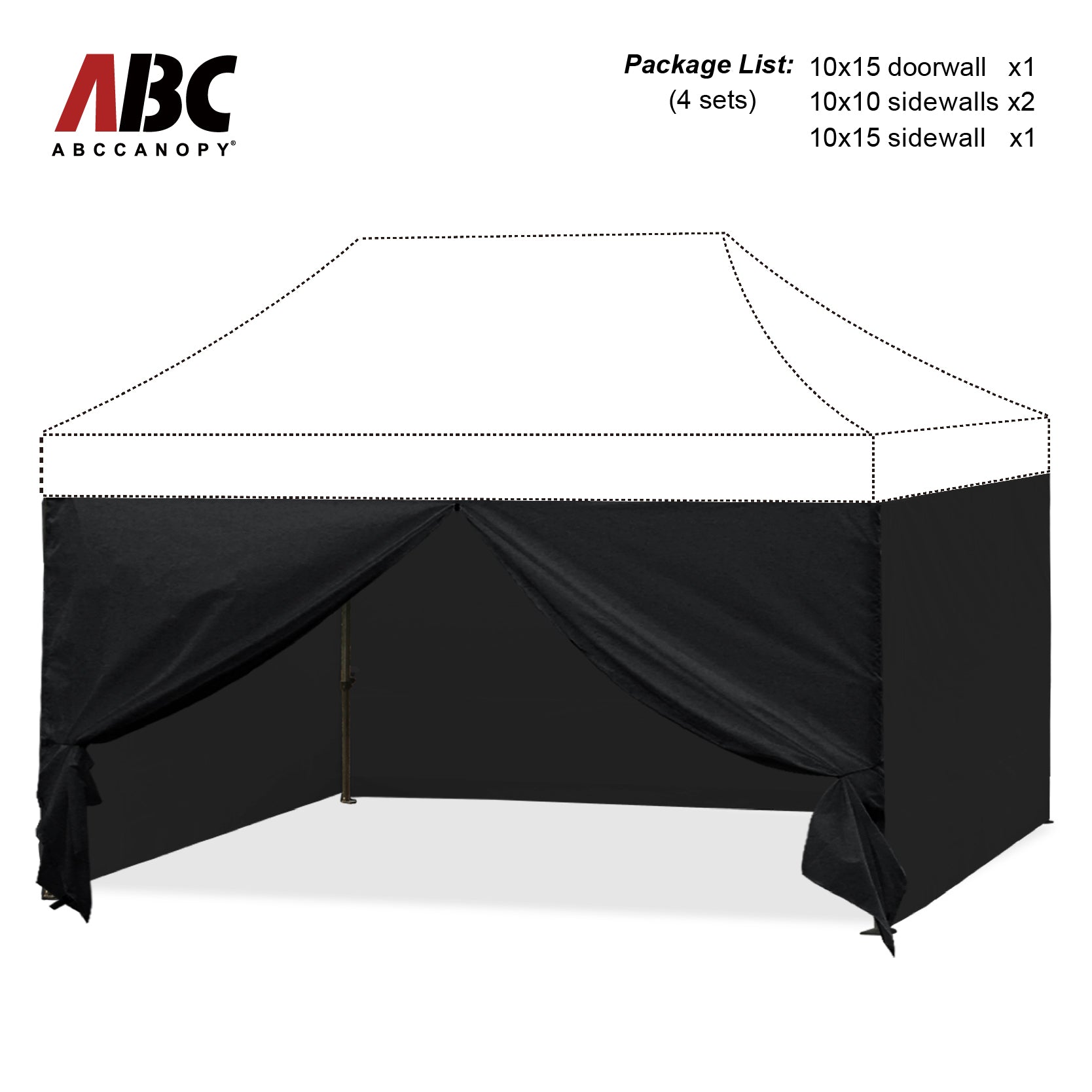 ABCCANOPY Sidewall Walls (4 Walls Only) for 8x8, 10x10, 10x15, 10x20