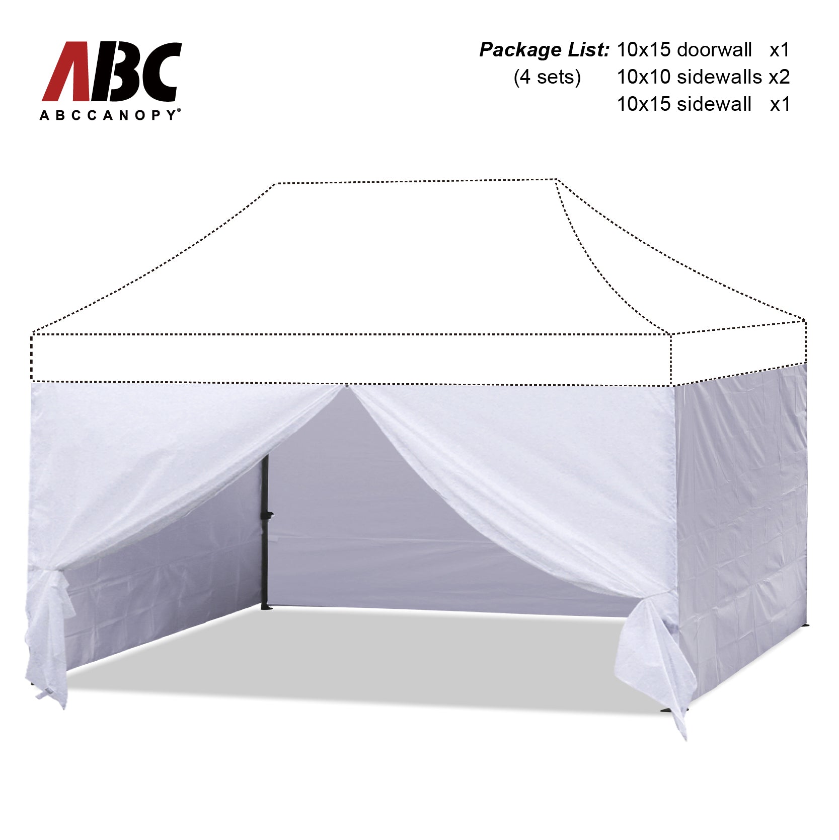 ABCCANOPY Sidewall Walls (4 Walls Only) for 8x8, 10x10, 10x15, 10x20