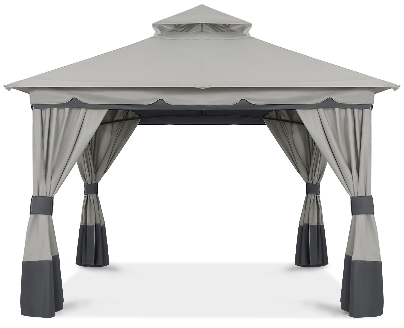 ABCCANOPY Outdoor Double Roof Patio 8x8/10x10/10x12 Gazebo with Shade Curtains