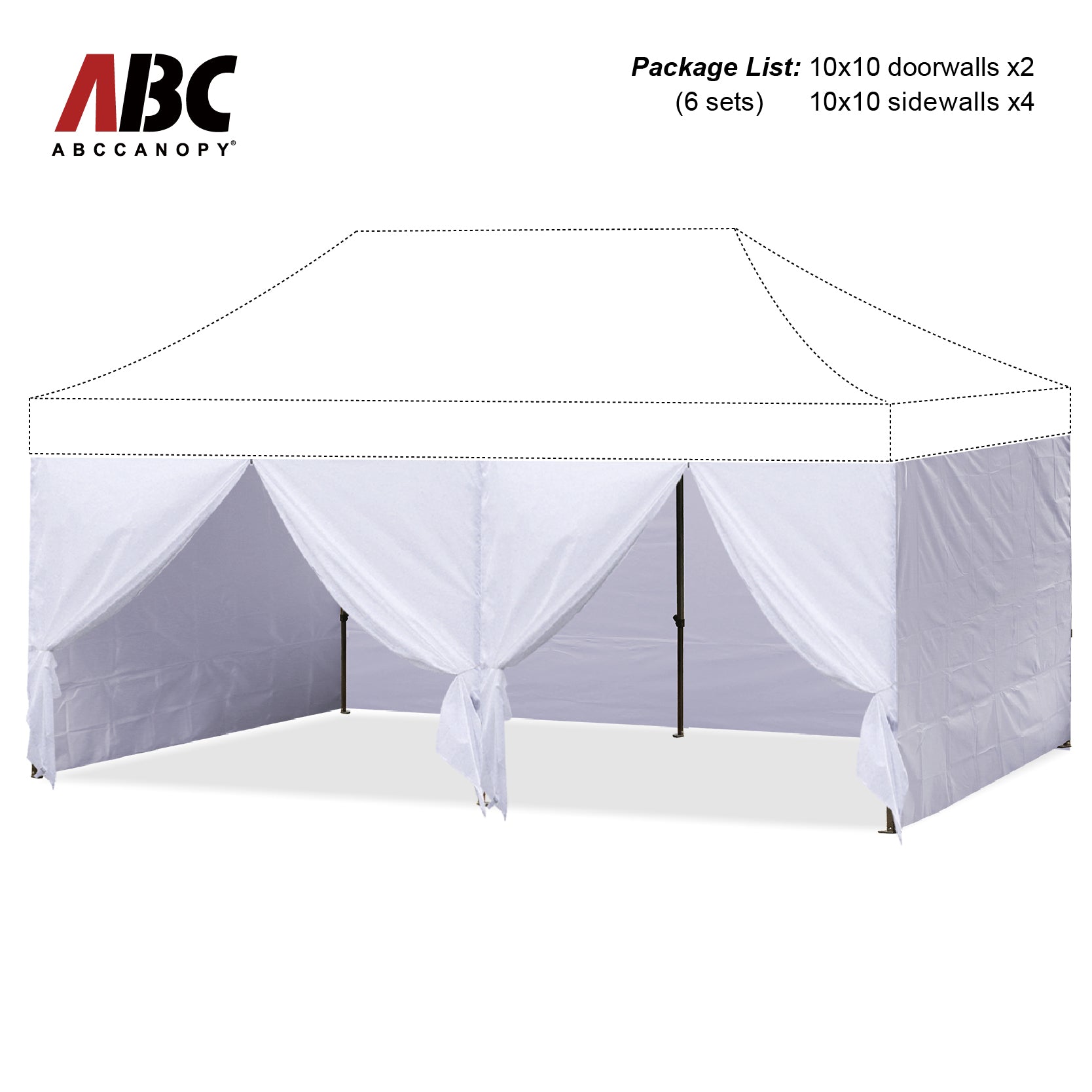 ABCCANOPY Sidewall Walls (4 Walls Only) for 8x8, 10x10, 10x15, 10x20