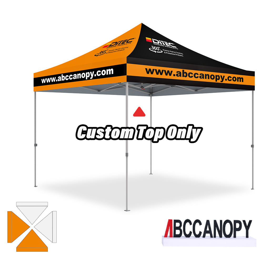 ABCCANOPY Custom Canopy Top with Logo 8x8/10x10/10x15/10x20 Pop Up Tents