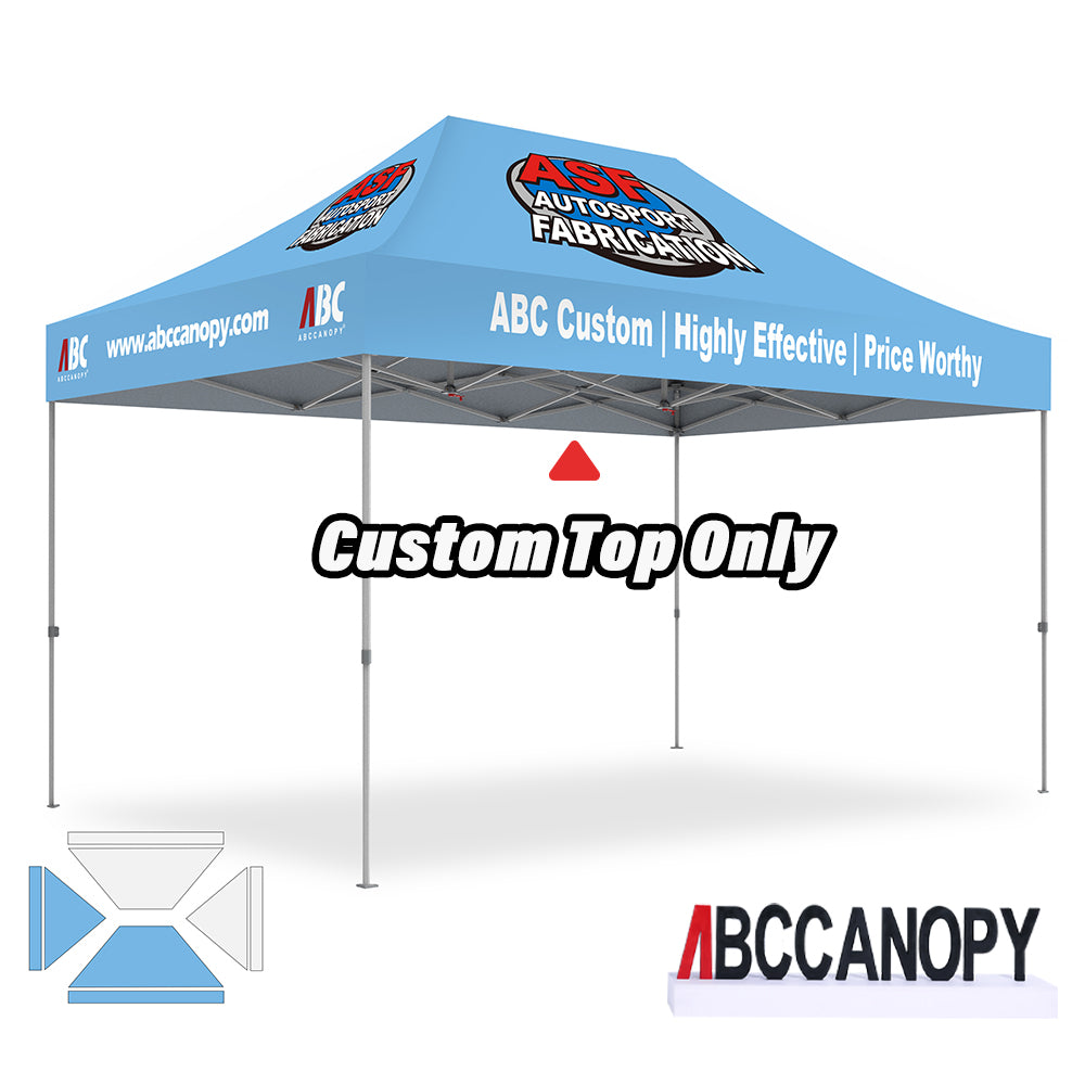 ABCCANOPY Custom Canopy Top with Logo 8x8/10x10/10x15/10x20 Pop Up Tents