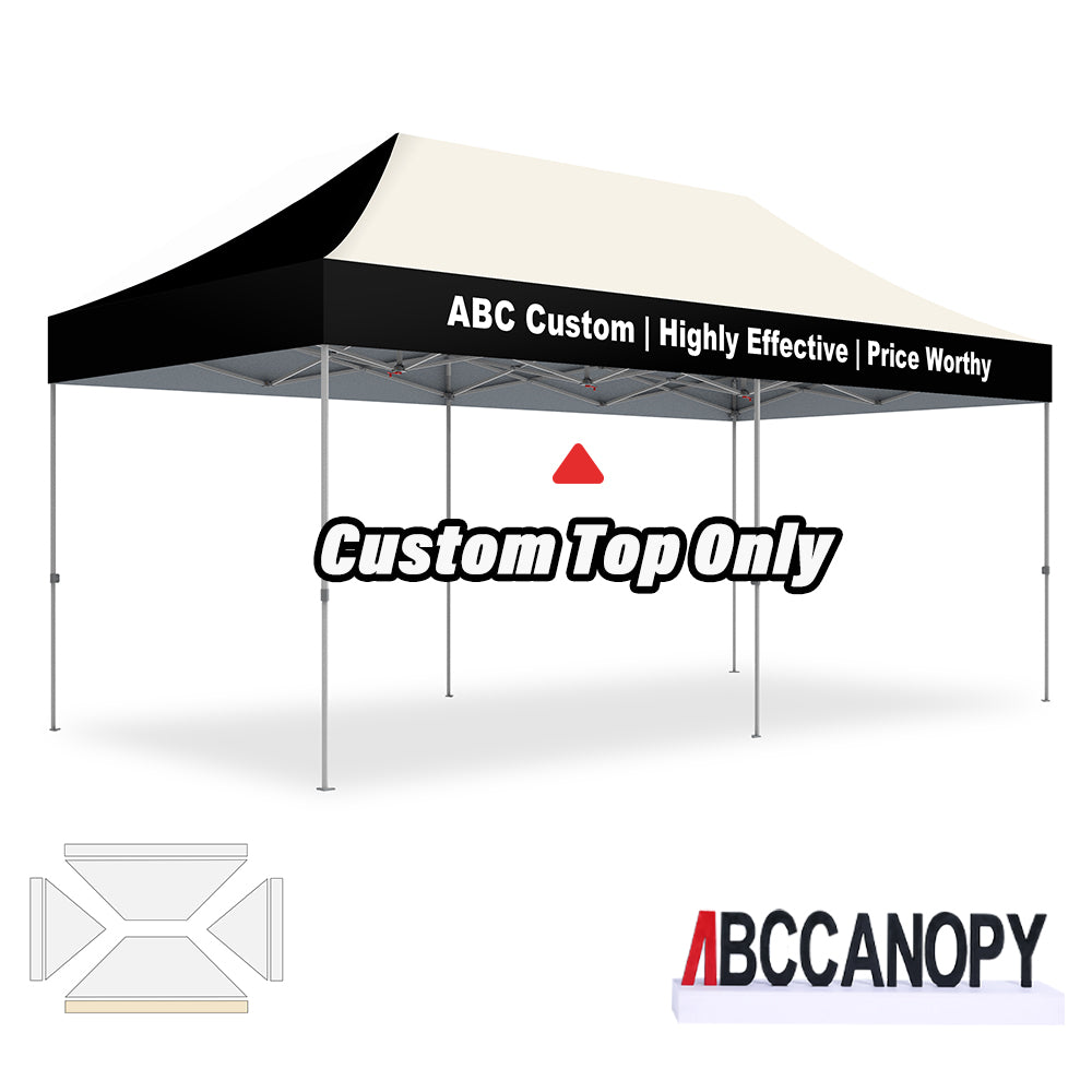 ABCCANOPY Custom Canopy Top with Logo 8x8/10x10/10x15/10x20 Pop Up Tents