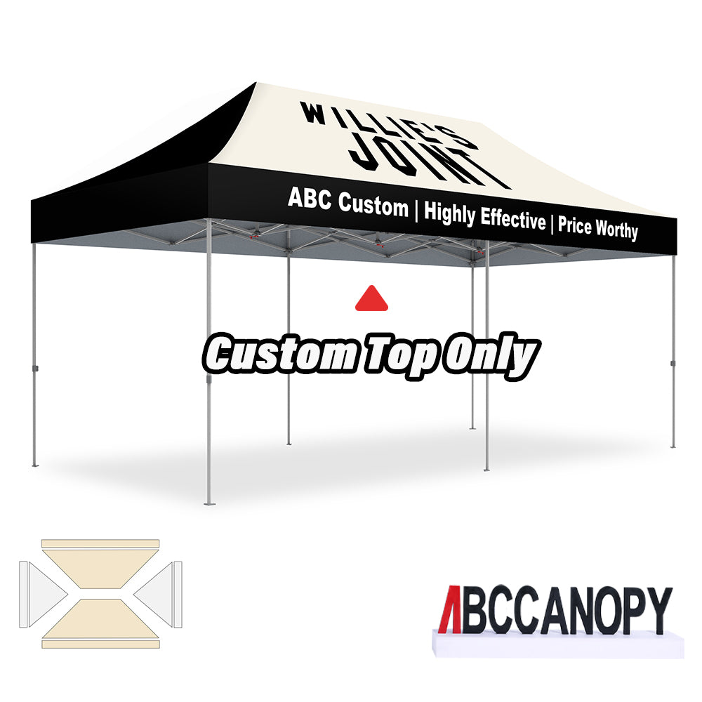 ABCCANOPY Custom Canopy Top with Logo 8x8/10x10/10x15/10x20 Pop Up Tents