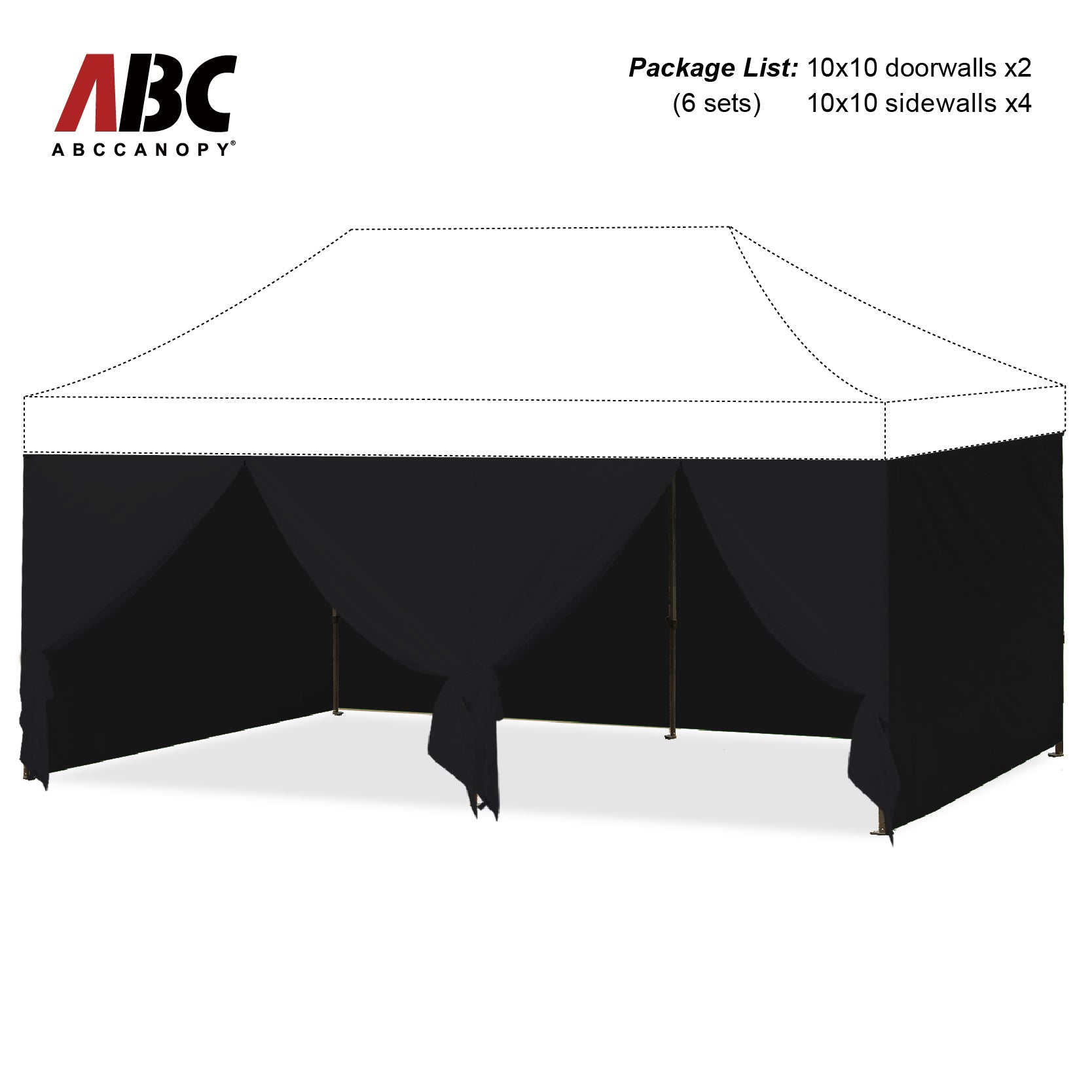 ABCCANOPY Sidewall Walls (4 Walls Only) for 8x8, 10x10, 10x15, 10x20