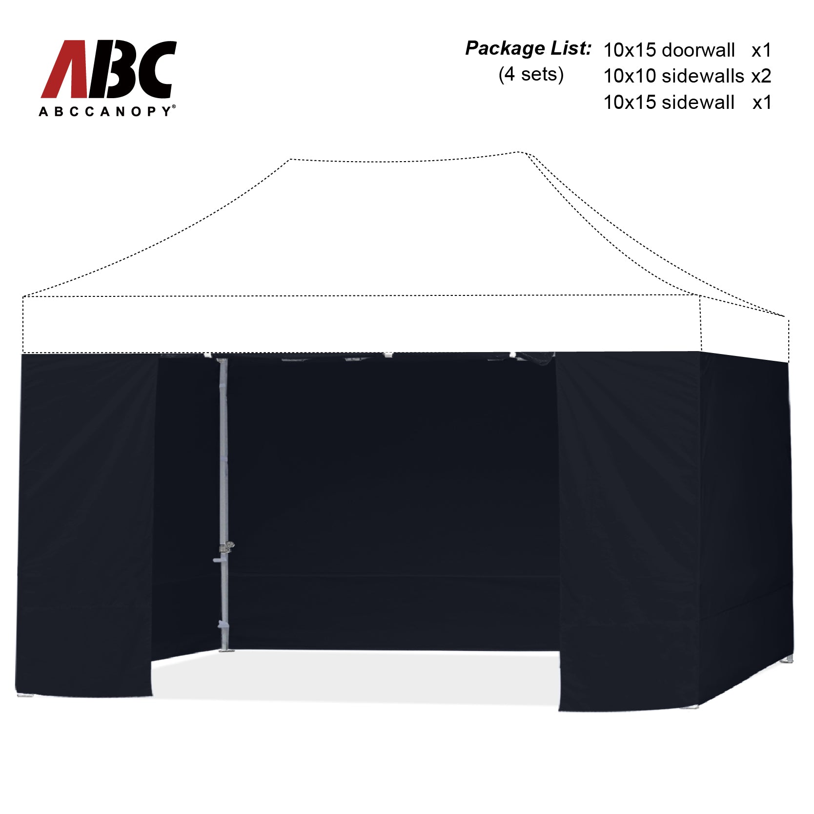 ABCCANOPY Horizontal Velcro Sidewall for 10x10/10x15/10x20 canopy (Overseas)