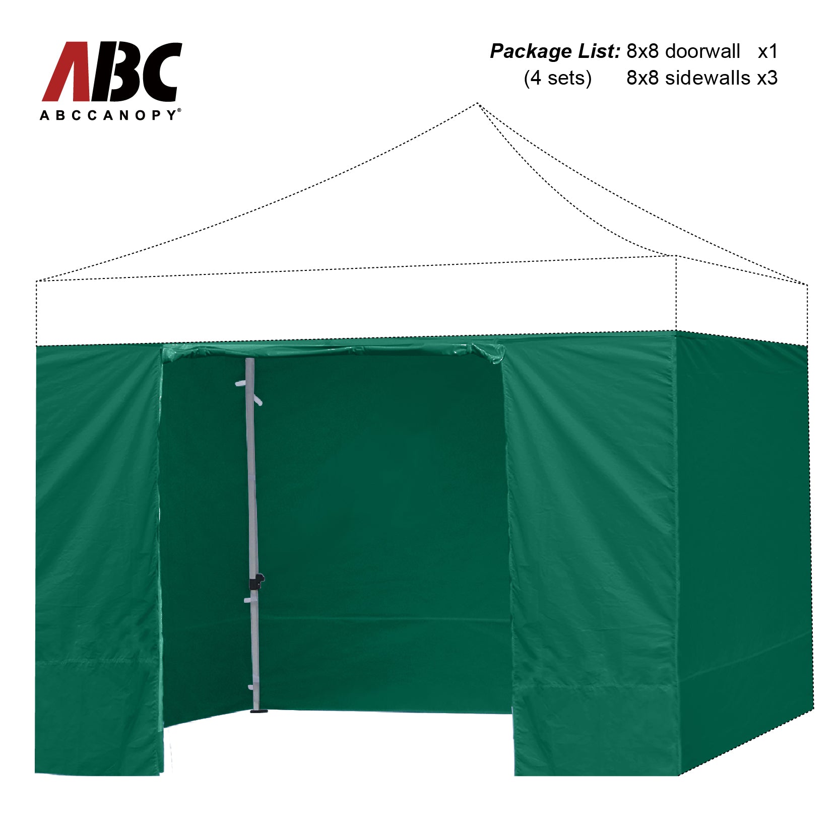 ABCCANOPY Horizontal Velcro Sidewall for 8x8/8x12/8x16 canopy (Overseas)