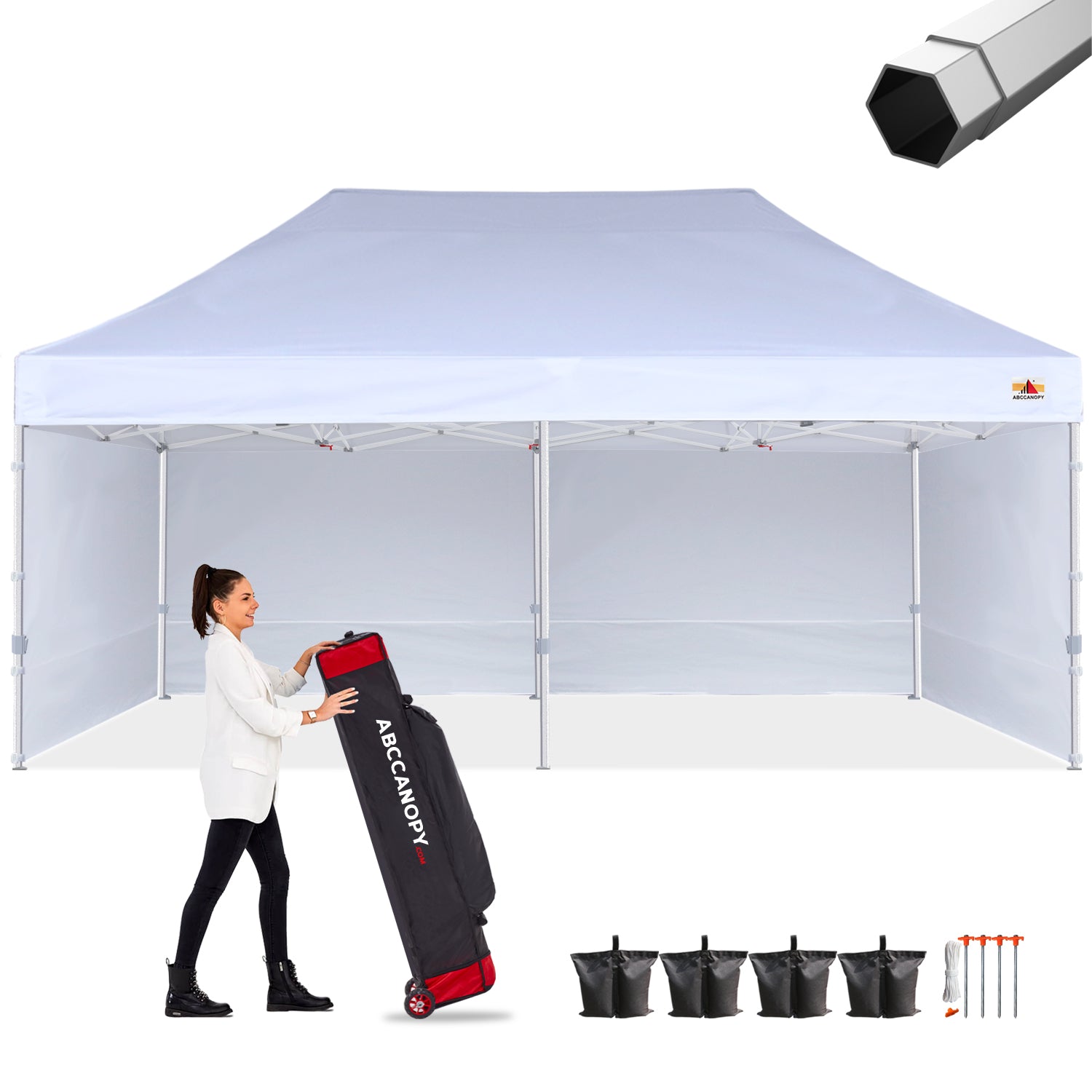 ABCCANOPY S2 Premium Heavy Duty 10x10/10x15/10x20 Canopy Tent with Sidewalls