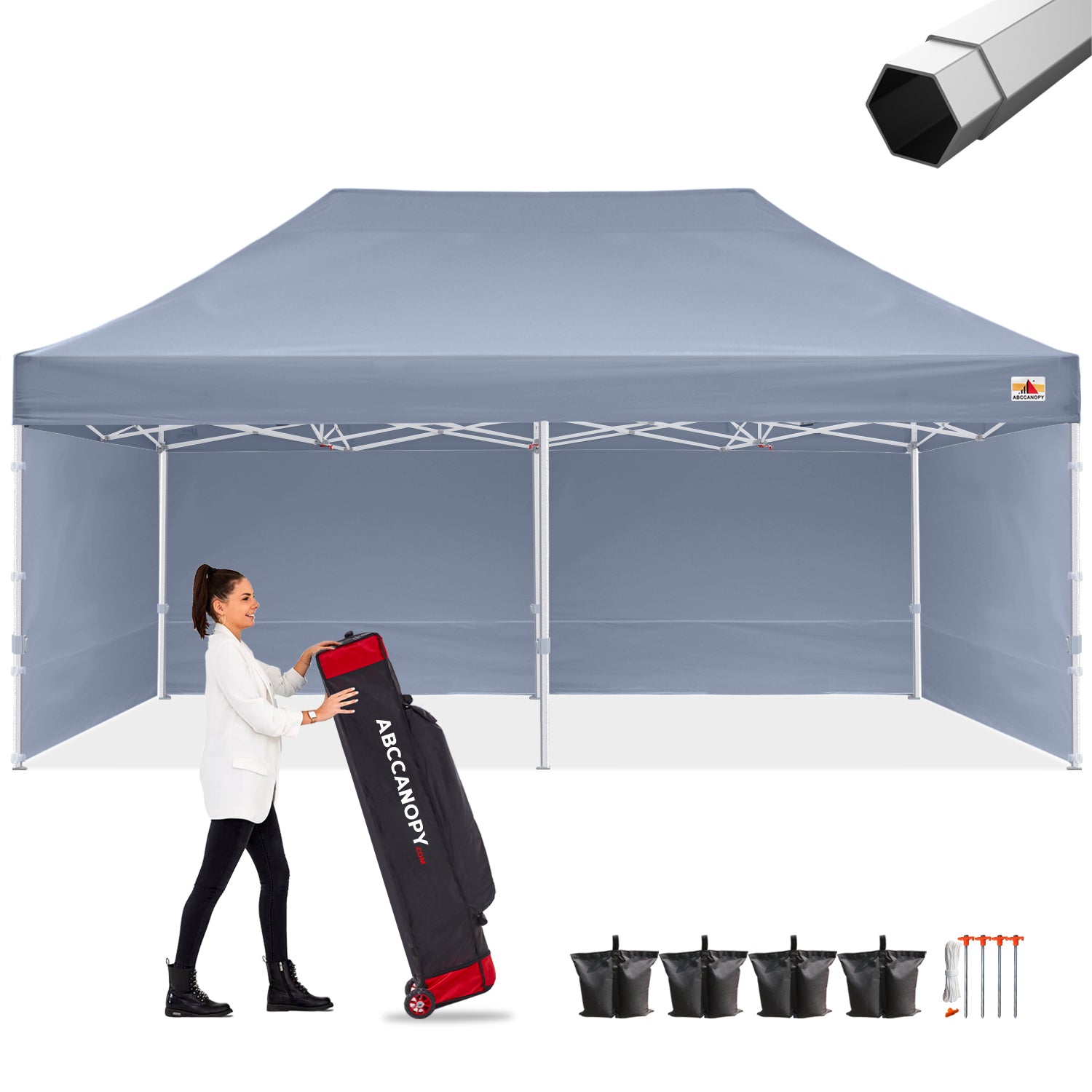 ABCCANOPY S2 Premium Heavy Duty 10x10/10x15/10x20 Canopy Tent with Sidewalls