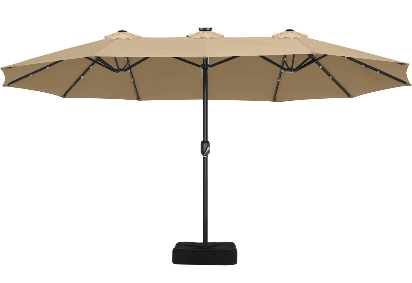 ABCCANOPY Outdoor Double-Sided Large Patio Umbrella 15FT with Solar Lights