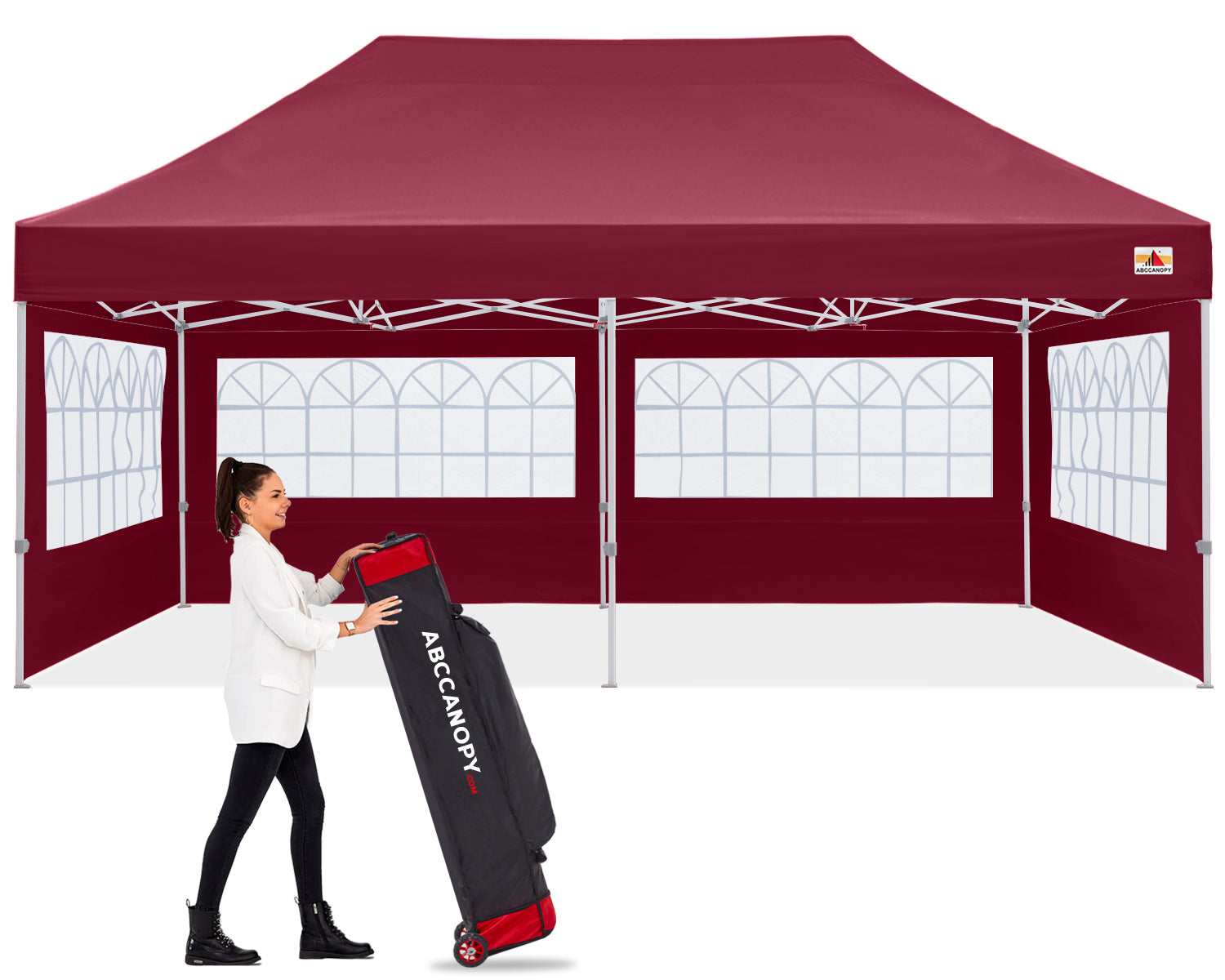 ABCCANOPY Pop up Church Canopy Tent with Window Sidewalls for 8x8, 10x10, 10x15, 10x20 (S1 Commercial)