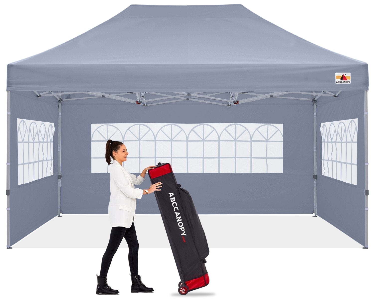 ABCCANOPY Pop up Church Canopy Tent with Window Sidewalls for 8x8, 10x10, 10x15, 10x20 (S1 Commercial)