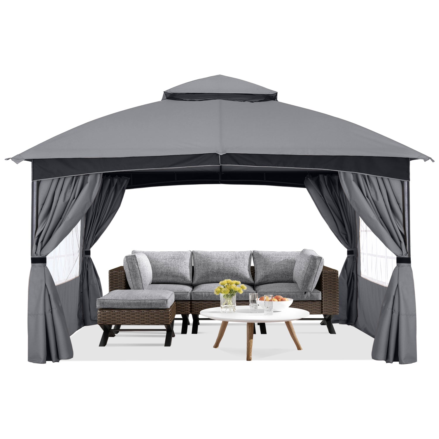 ABCCANOPY Patio Gazebos with Window Curtains for Outdoor Party Wedding