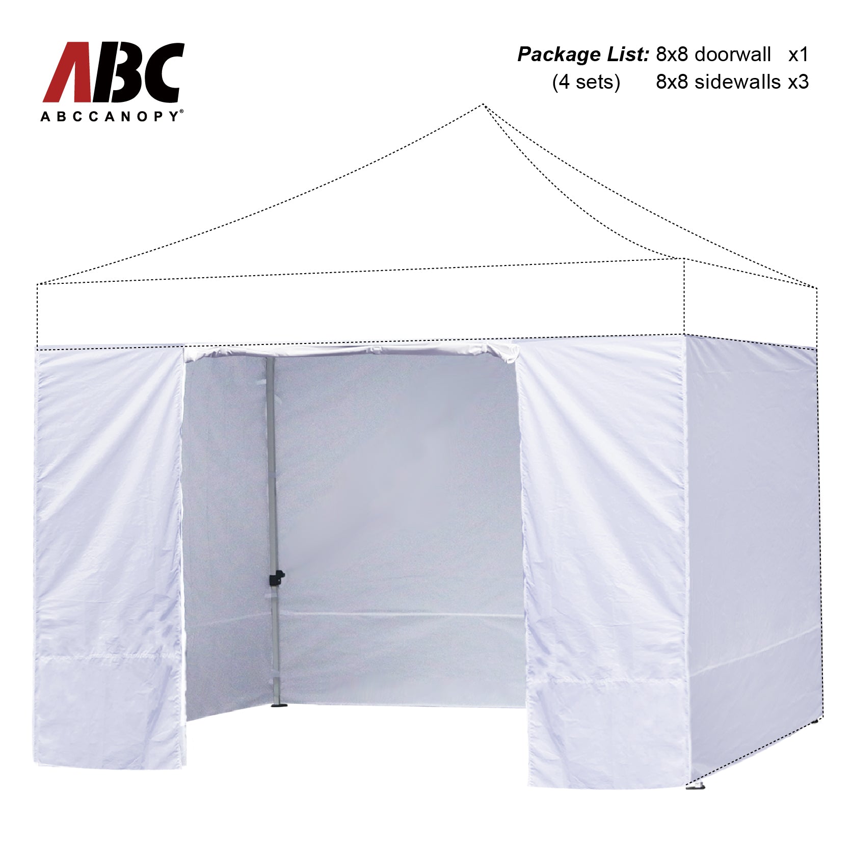 ABCCANOPY Horizontal Velcro Sidewall for 8x8/8x12/8x16 canopy (Overseas)