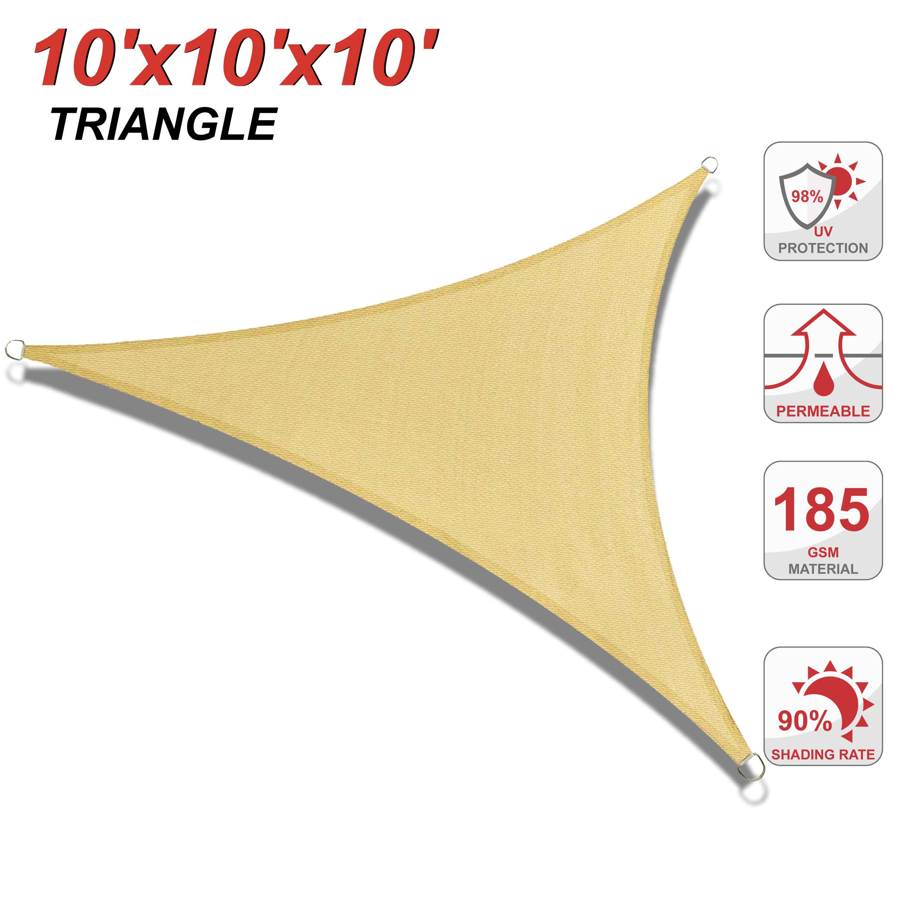 ABCCANOPY UV Block Sun Shade Sail for Patio, Deck, Backyard（Triangle）