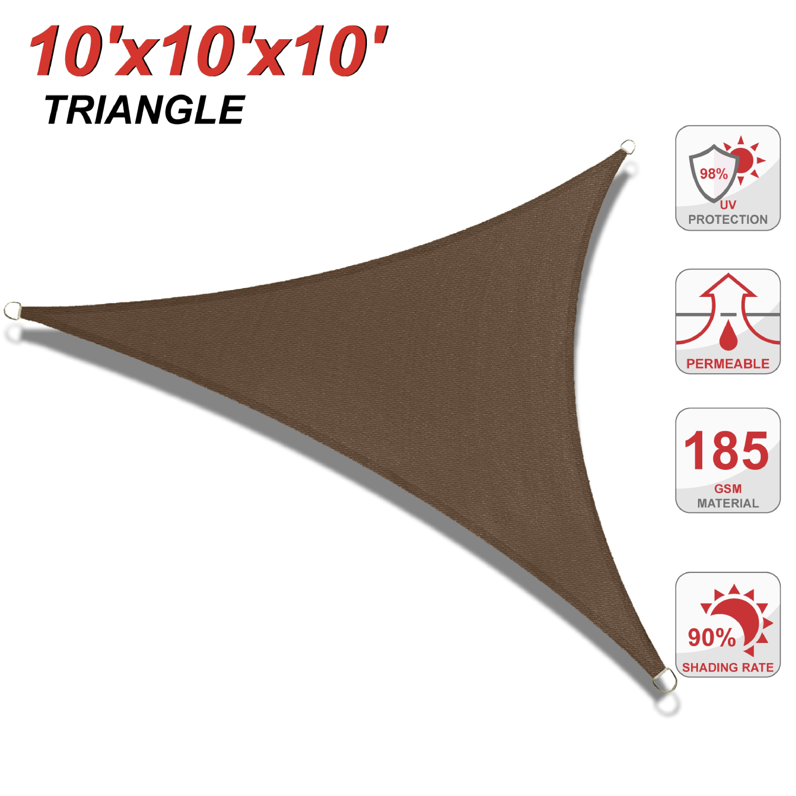 ABCCANOPY UV Block Sun Shade Sail for Patio, Deck, Backyard（Triangle）