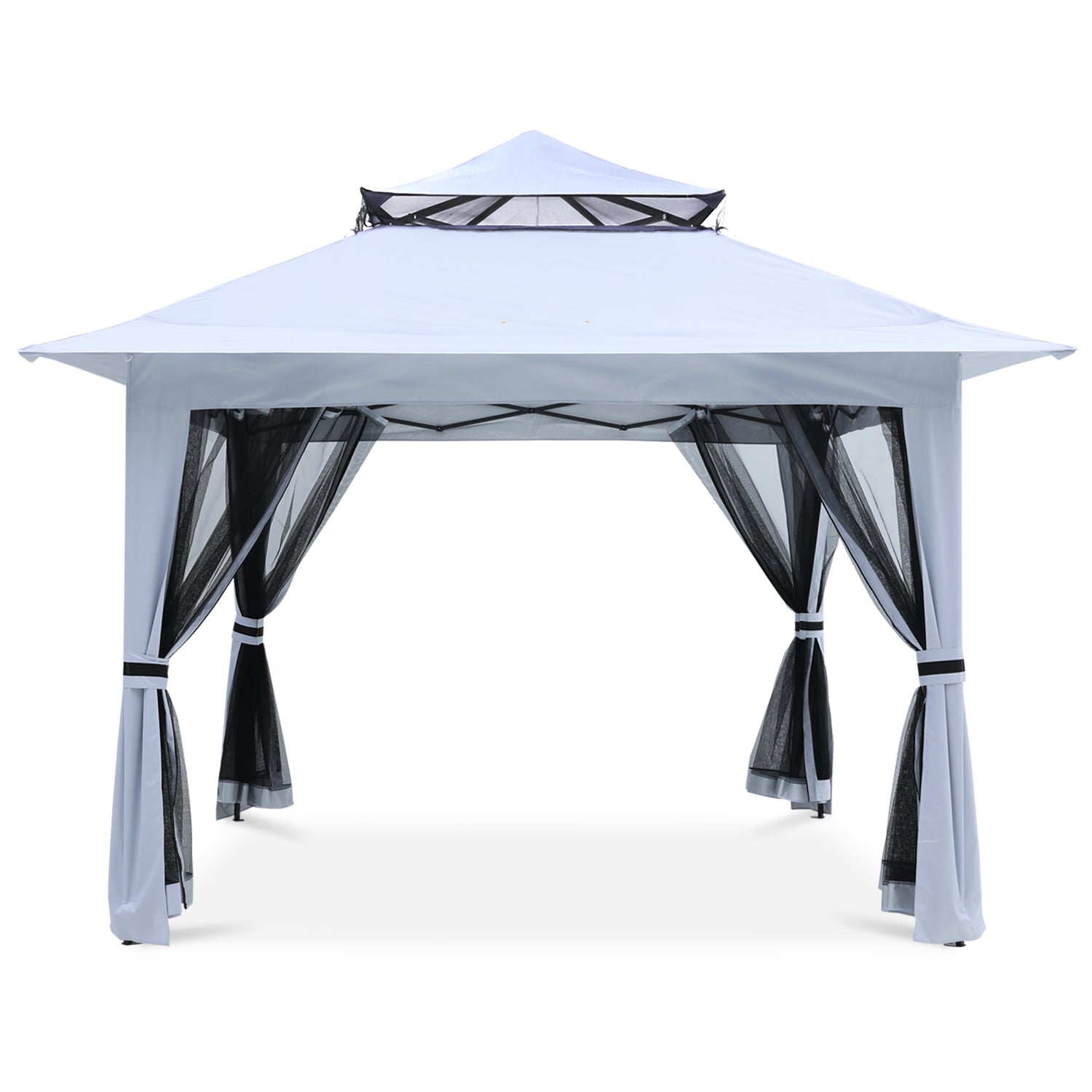 ABCCANOPY Outdoor Double Soft-Top 11x11/13x13 Pop Up Patio Gazebo with Mosquito Netting