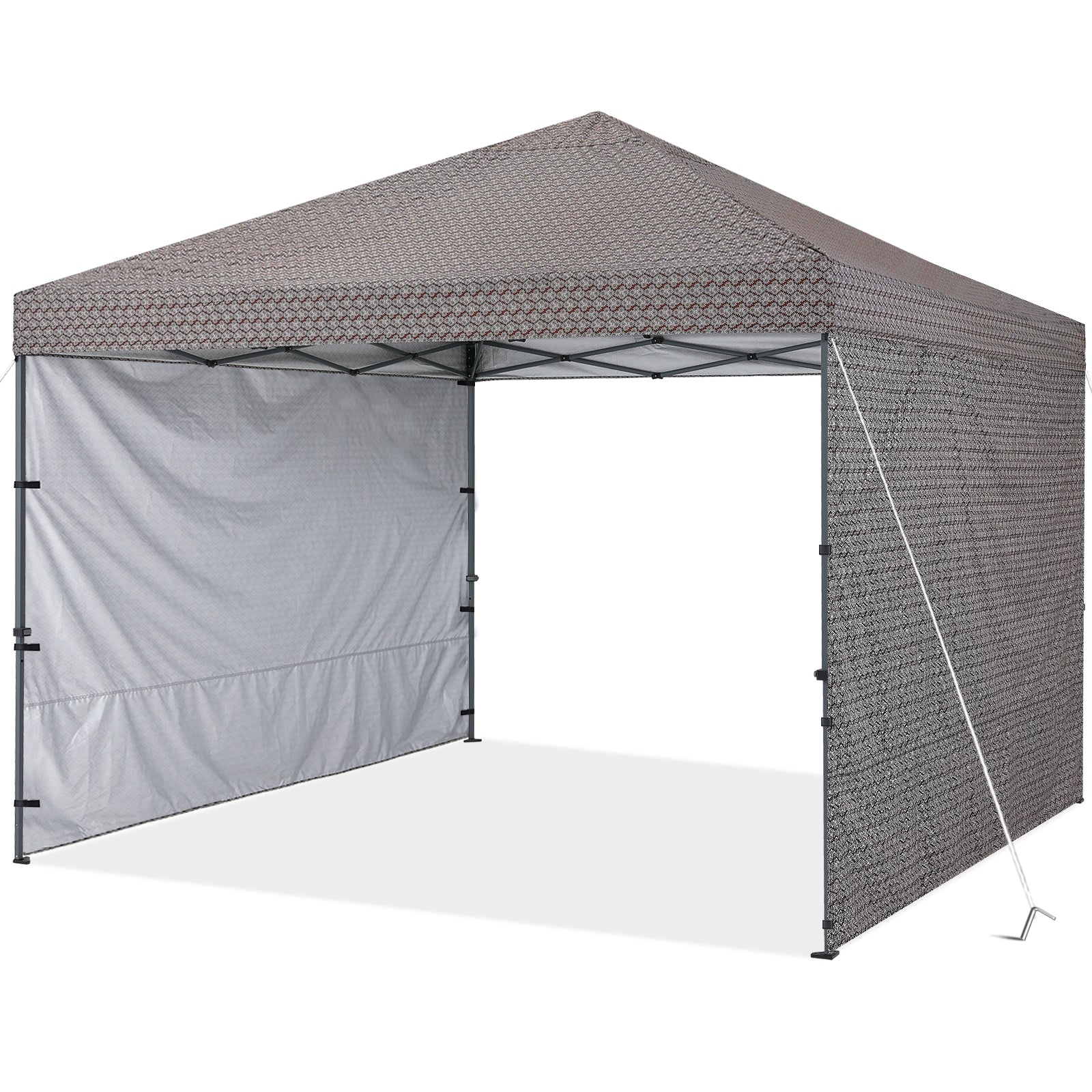 ABCCANOPY Outdoor Easy Pop up 10x10 Canopy Tent With Graphic Print and 2 Sun Walls