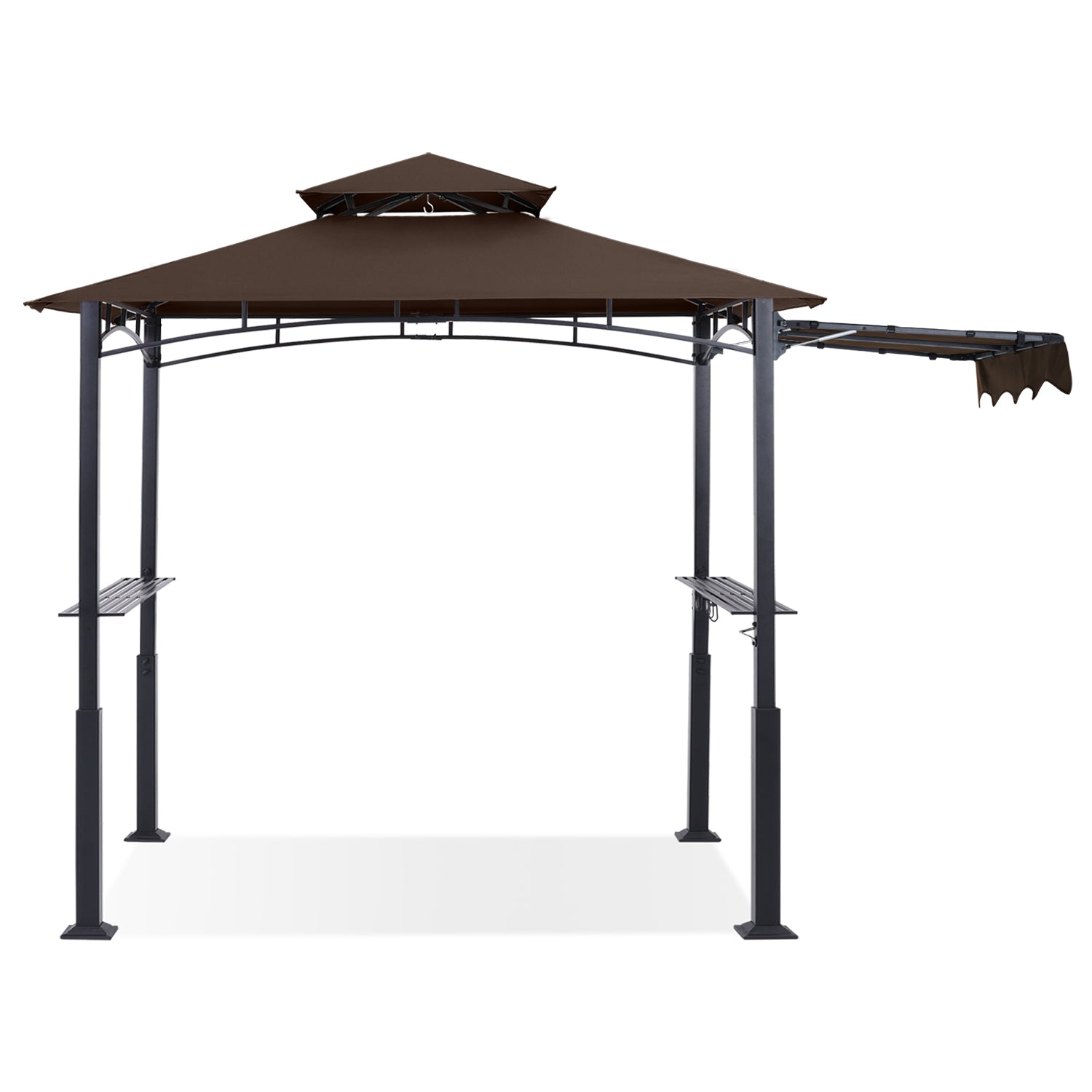 ABCCANOPY 8x5 Outdoor Grill Gazebo with Extra Awning BBQ Canopy with LED Lights