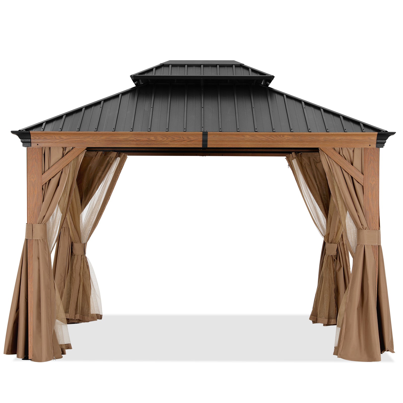 ABCCANOPY Hardtop Gazebo - Outdoor permanent double top gazebo and Netting