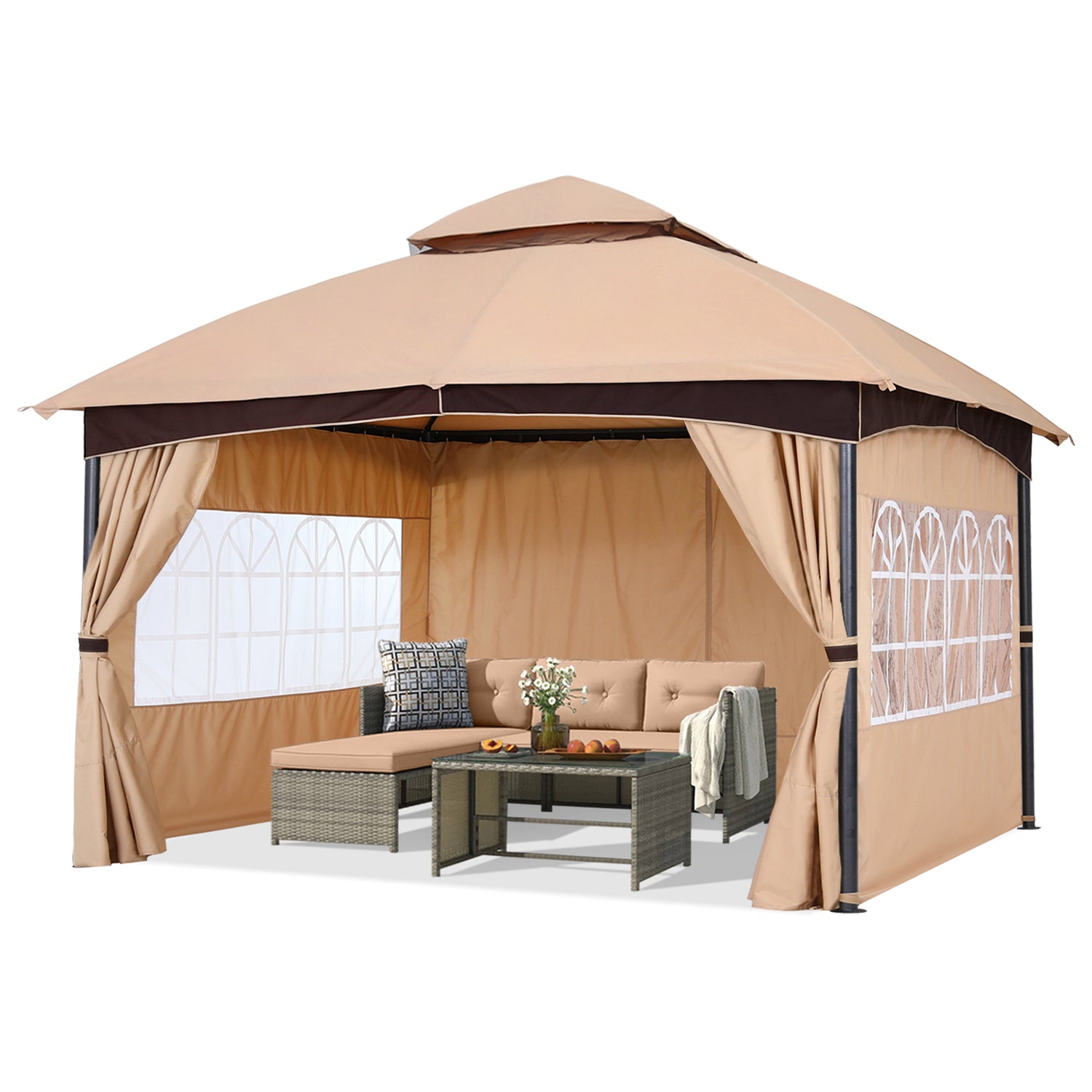 ABCCANOPY Patio Gazebos with Window Curtains for Outdoor Party & Wedding 8x8, 10x10, 10x12