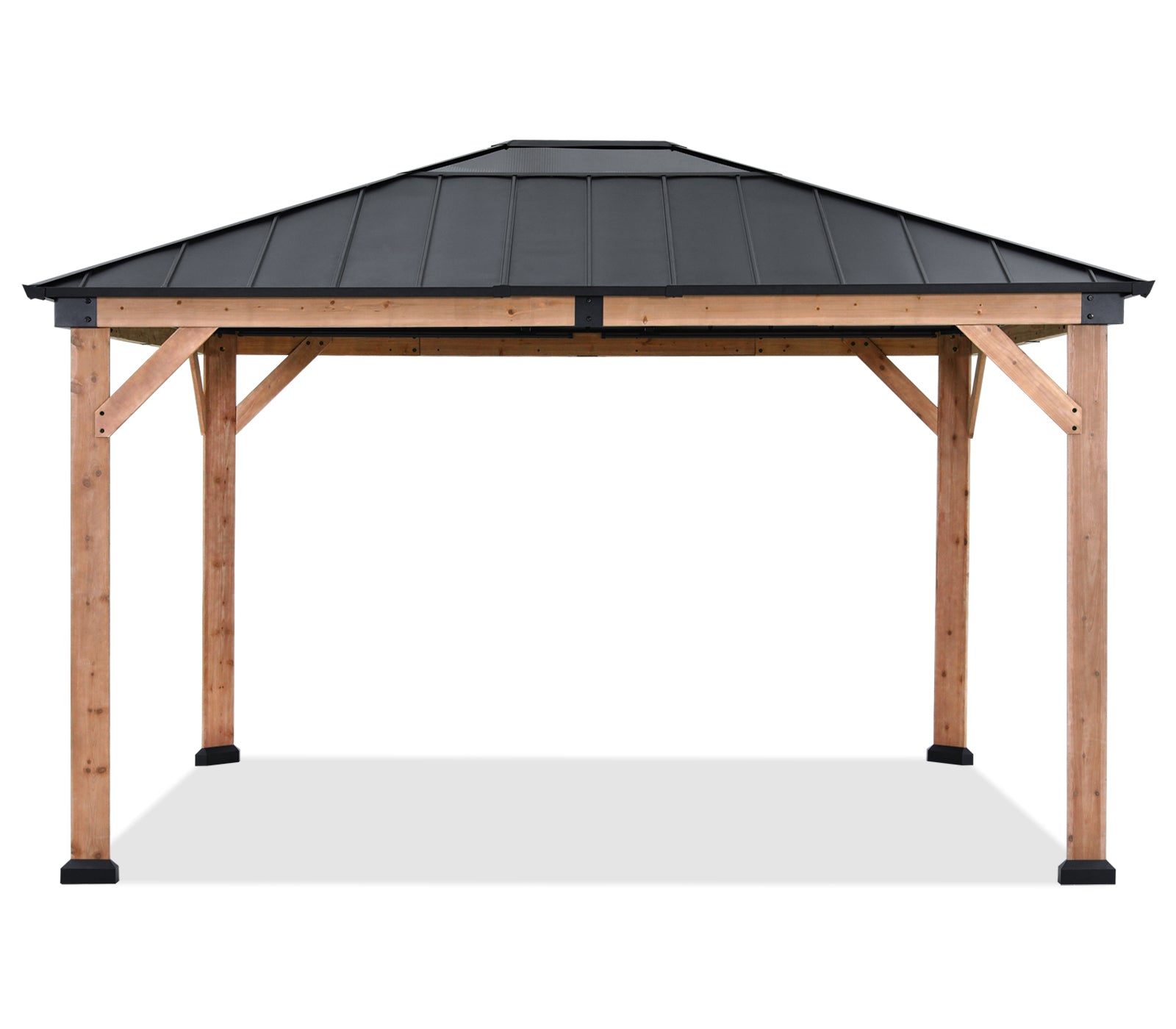 ABCCANOPY Outdoor 11x11/11x13 Wooden Gazebo with Hardtop Metal Roof