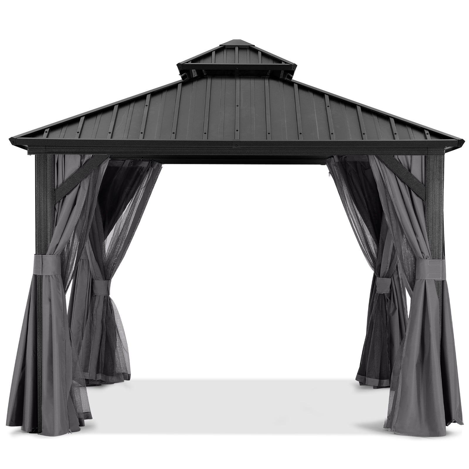 ABCCANOPY Hardtop Gazebo - Outdoor permanent double top gazebo and Netting