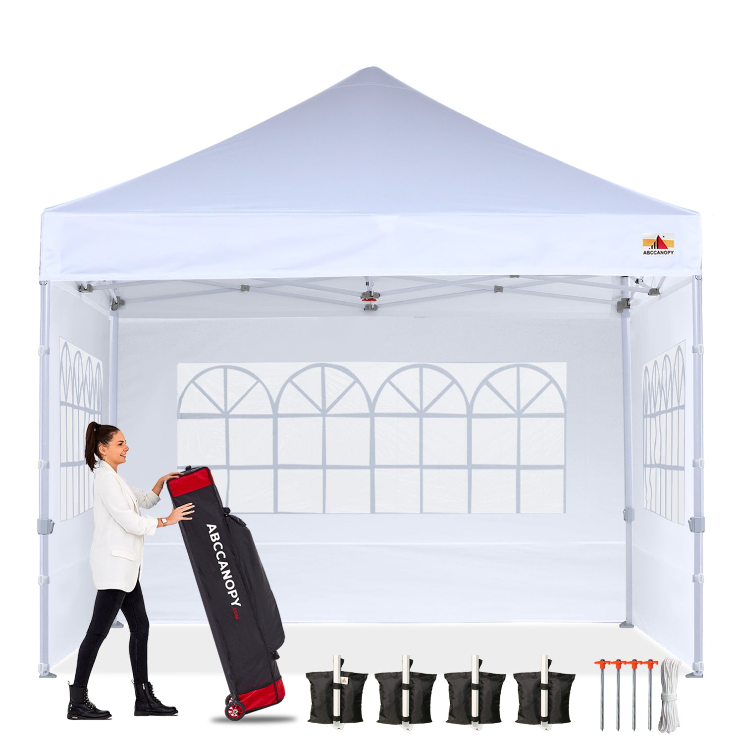 ABCCANOPY Pop up Church Canopy Tent with Window Sidewalls for 8x8, 10x10, 10x15, 10x20 (S1 Commercial)