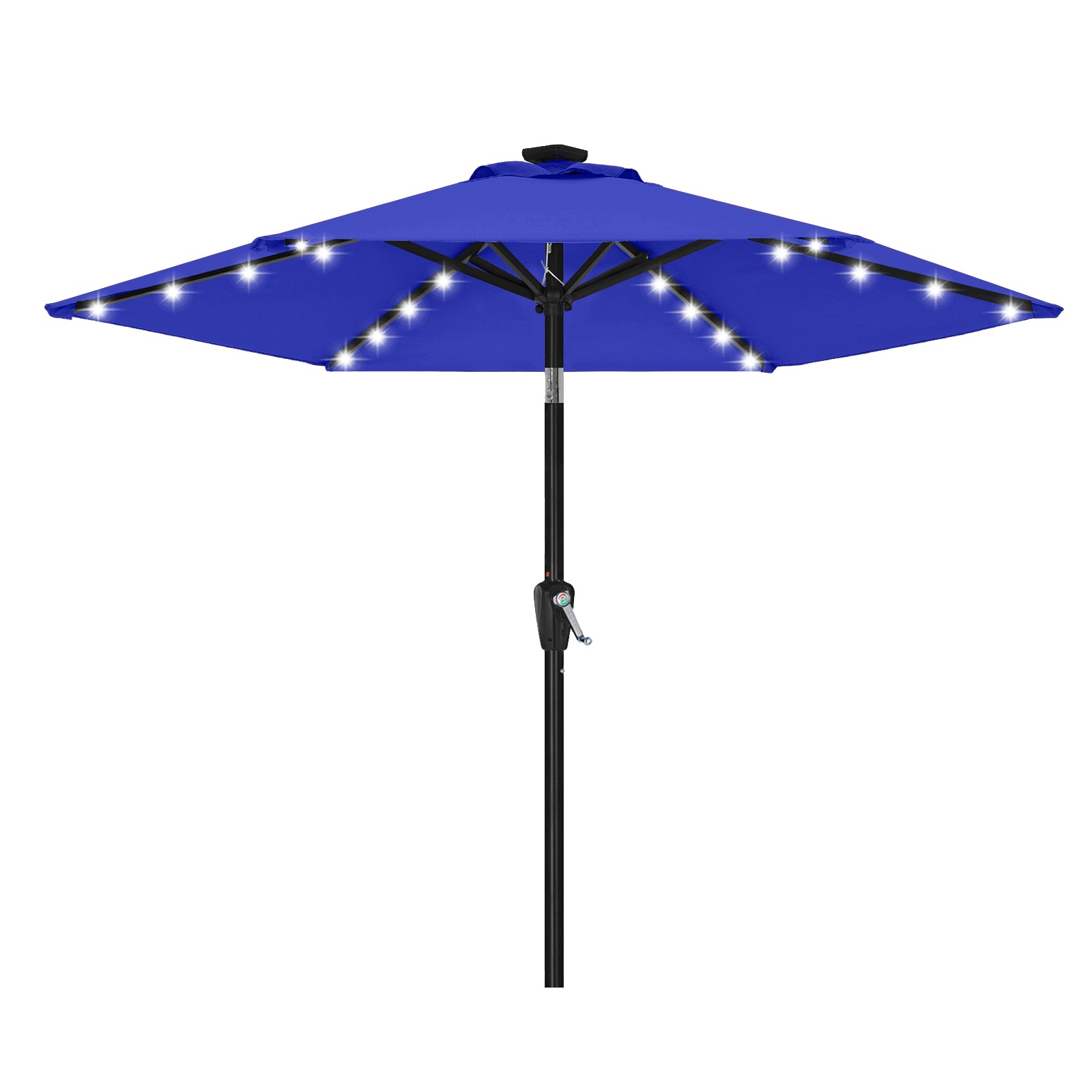 ABCCANOPY Outdoor Solar Patio Umbrella 7.5FT with 32 LED Lights 6 Ribs