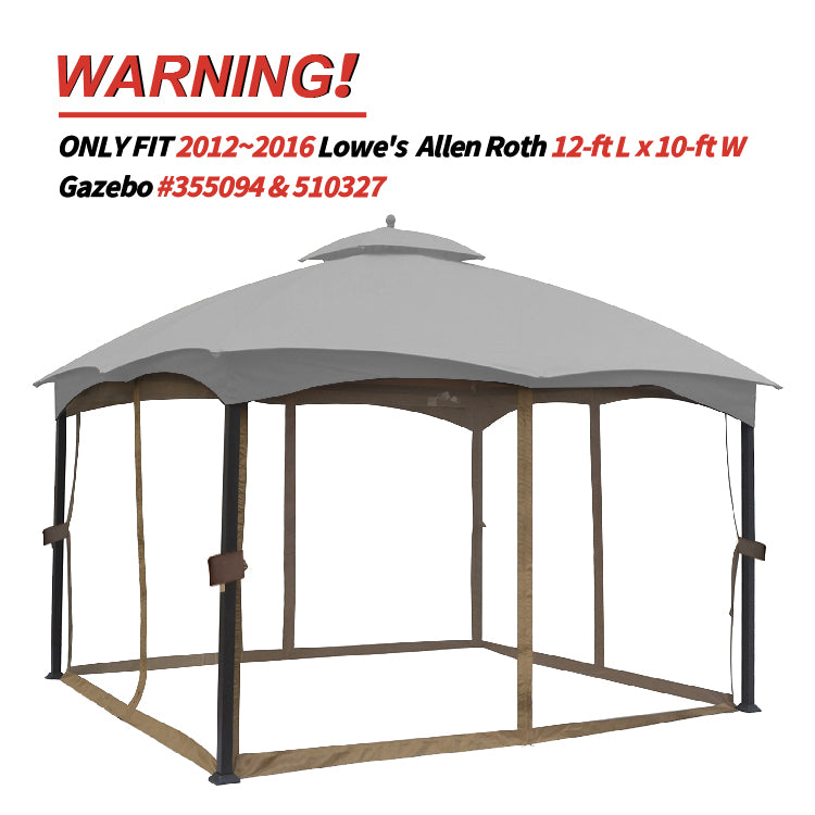 ABCCANOPY 10x12 Gazebo Replacement Accessories (GF-12S004B-1/GF-12S004BTO)