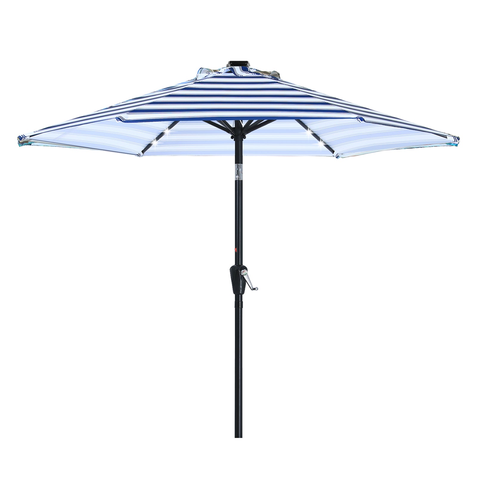 ABCCANOPY Outdoor Solar Patio Umbrella 7.5FT with 32 LED Lights 6 Ribs