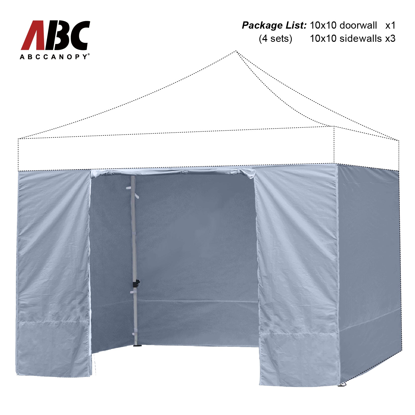 ABCCANOPY Horizontal Velcro Sidewall for 10x10/10x15/10x20 canopy (Overseas)