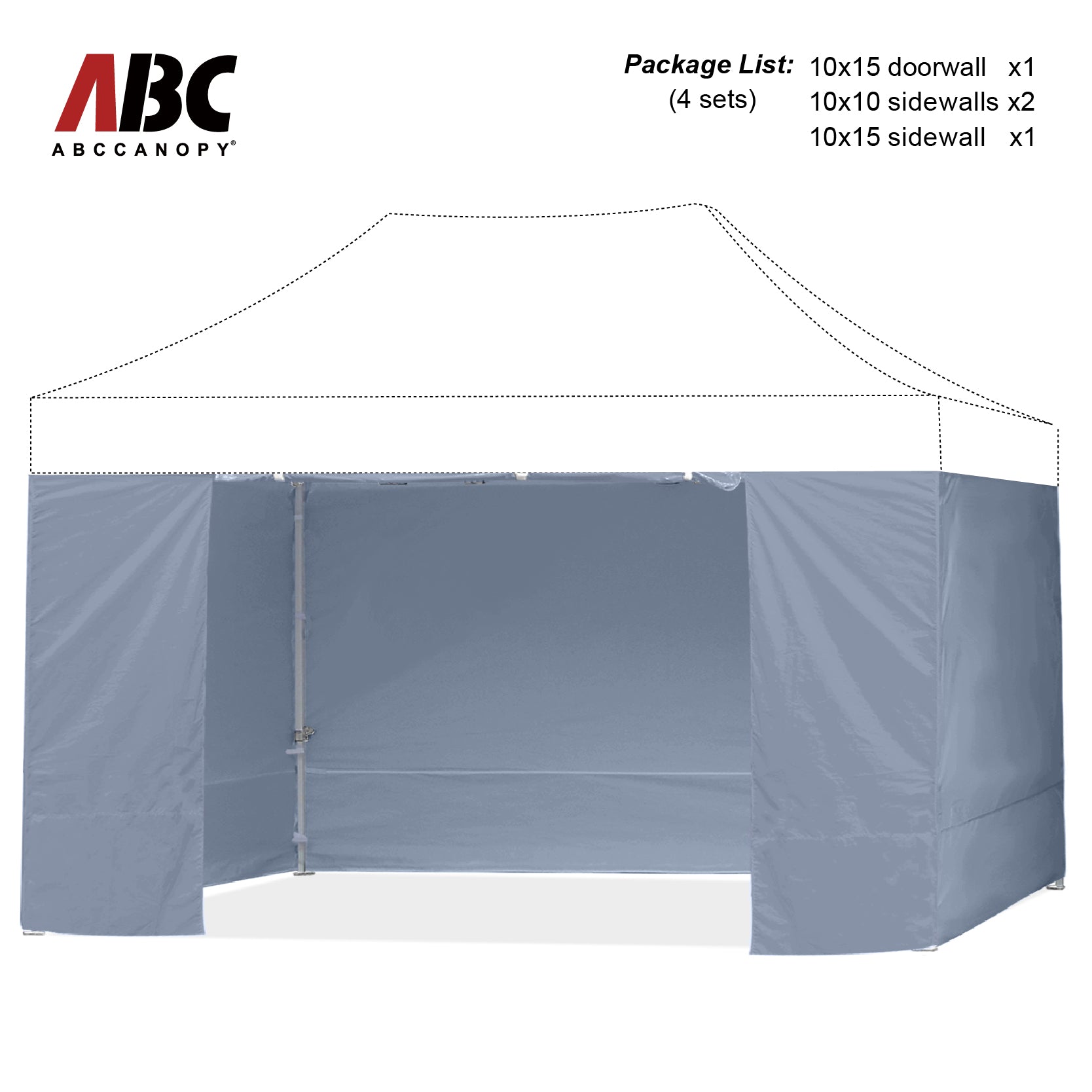 ABCCANOPY Horizontal Velcro Sidewall for 10x10/10x15/10x20 canopy (Overseas)