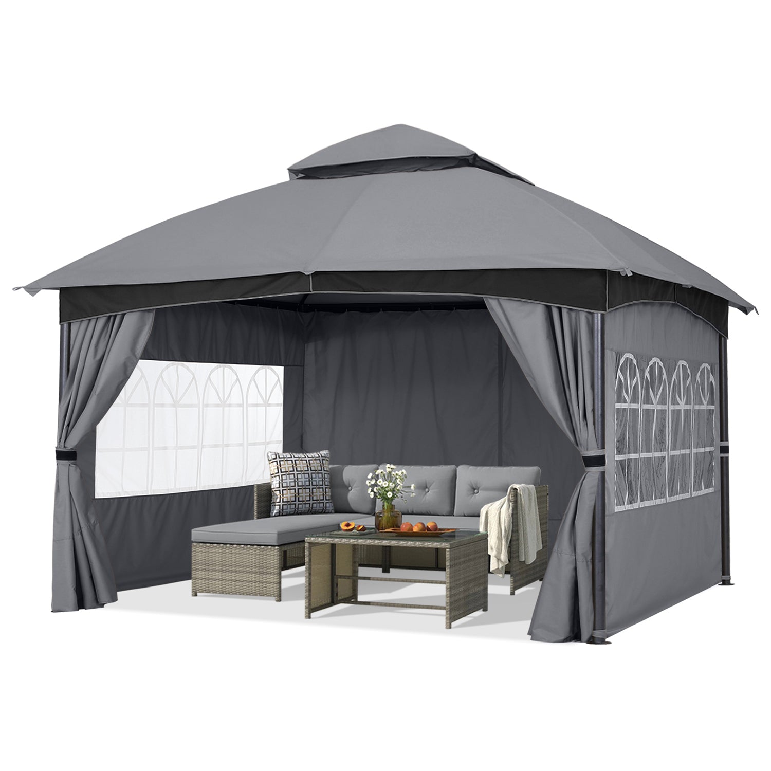 ABCCANOPY Patio Gazebos with Window Curtains for Outdoor Party & Wedding 8x8, 10x10, 10x12