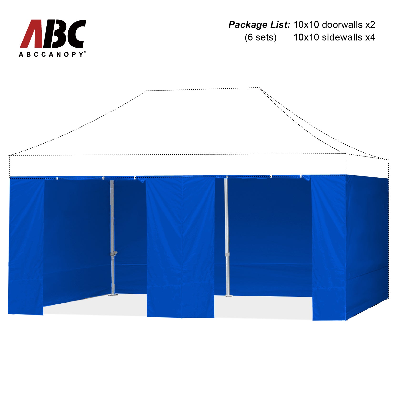 ABCCANOPY Horizontal Velcro Sidewall for 10x10/10x15/10x20 canopy (Overseas)