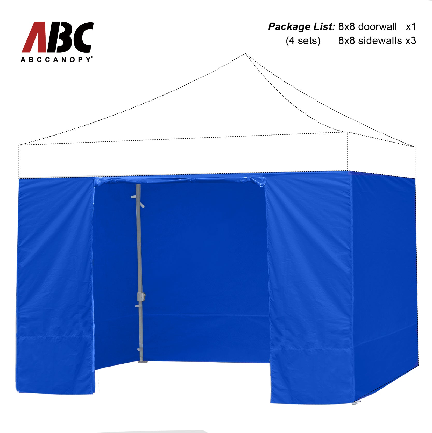 ABCCANOPY Horizontal Velcro Sidewall for 8x8/8x12/8x16 canopy (Overseas)