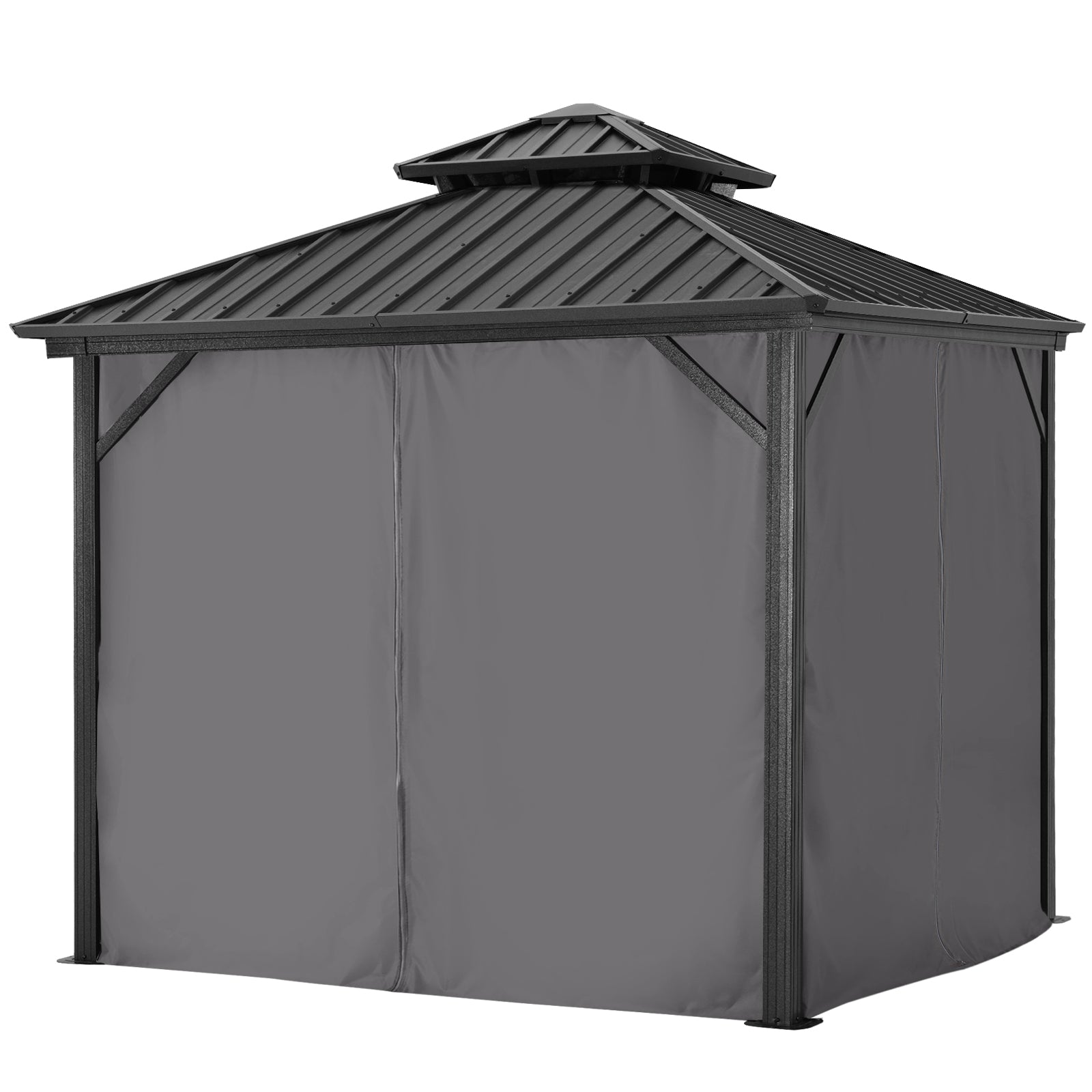 ABCCANOPY Hardtop Gazebo - Outdoor permanent double top gazebo and Netting