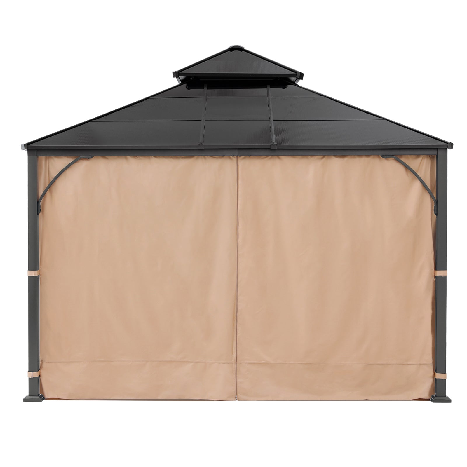 ABCCANOPY Outdoor Hardtop Metal Permanent Gazebo with Curtain and Netting