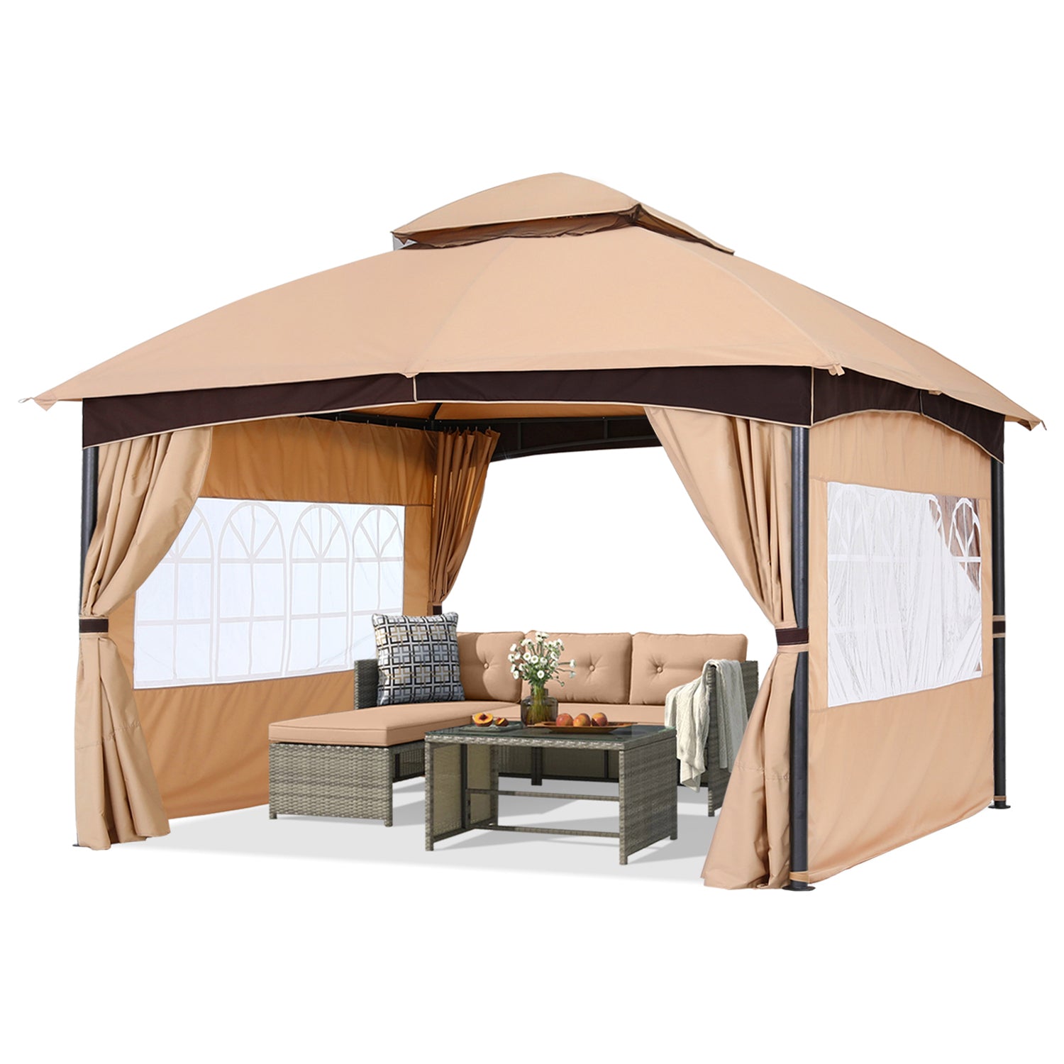 ABCCANOPY Patio Gazebos with Window Curtains for Outdoor Party & Wedding 8x8, 10x10, 10x12