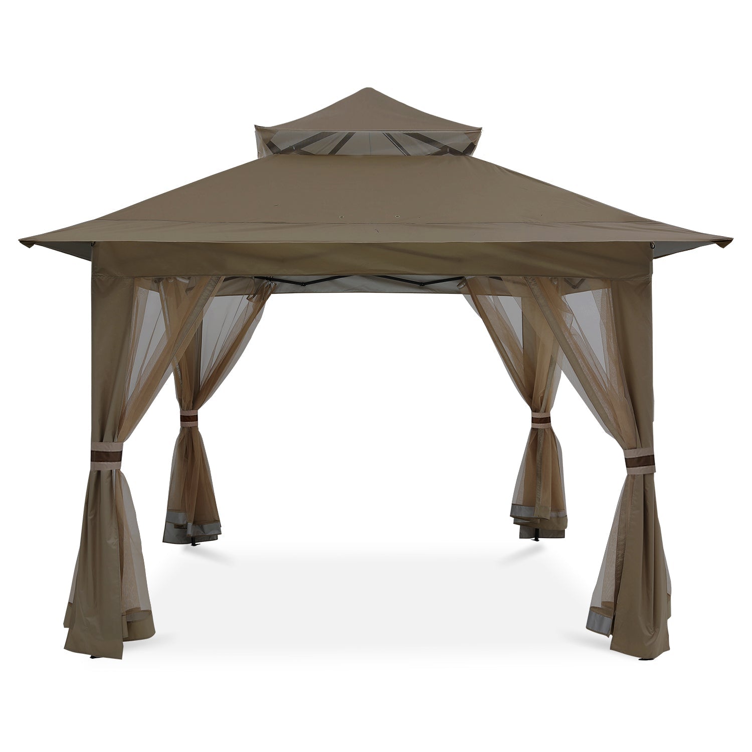 ABCCANOPY Outdoor Double Soft-Top 11x11/13x13 Pop Up Patio Gazebo with Mosquito Netting