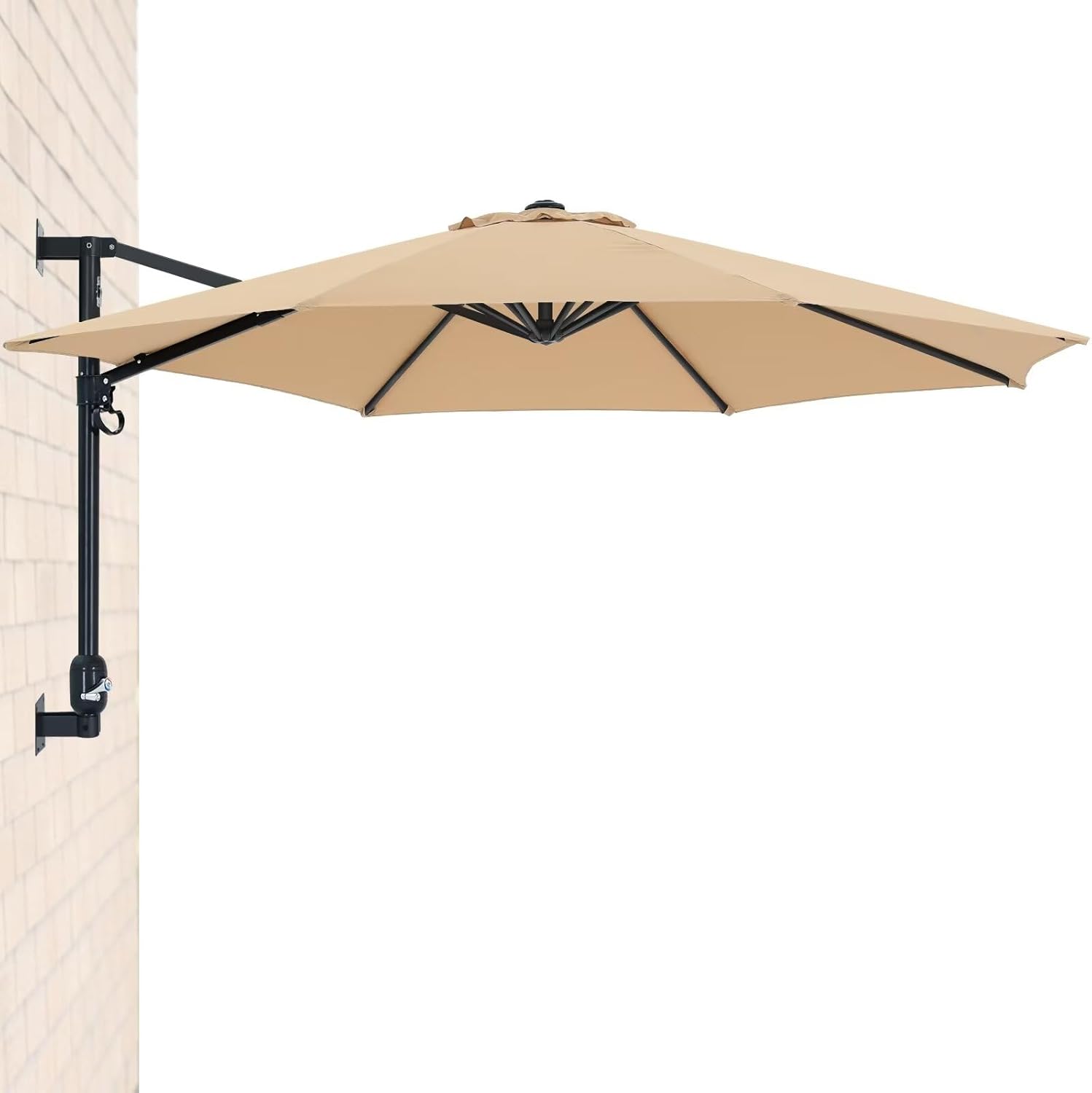 ABCCANOPY Patio Umbrella 10FT Wall Mount Outdoor Hanging Umbrella with Crank