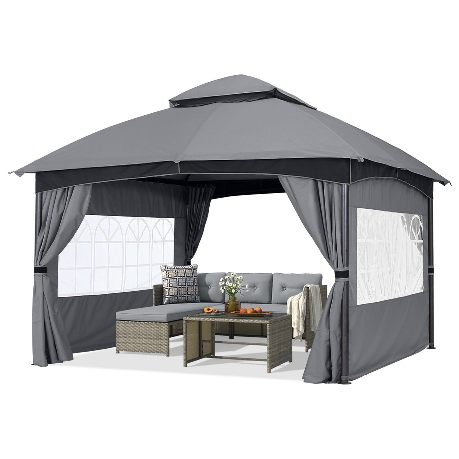 ABCCANOPY Patio Gazebos with Window Curtains for Outdoor Party & Wedding 8x8, 10x10, 10x12