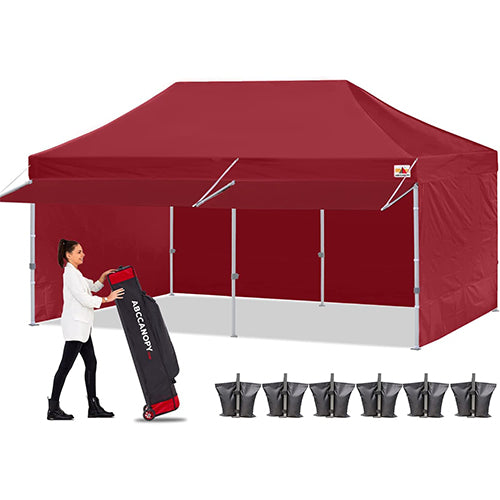 ABCCANOPY S1 Commercial Pop Up 10x10/10x20 Canopy Tent with Awning and Sidewalls