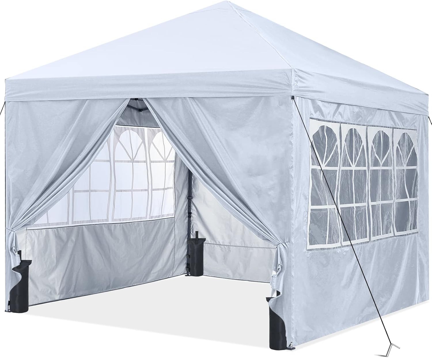 ABCCANOPY 10X10 Pop Up Canopy Tent Instant Shelter with Zipped Side Wall Church Window