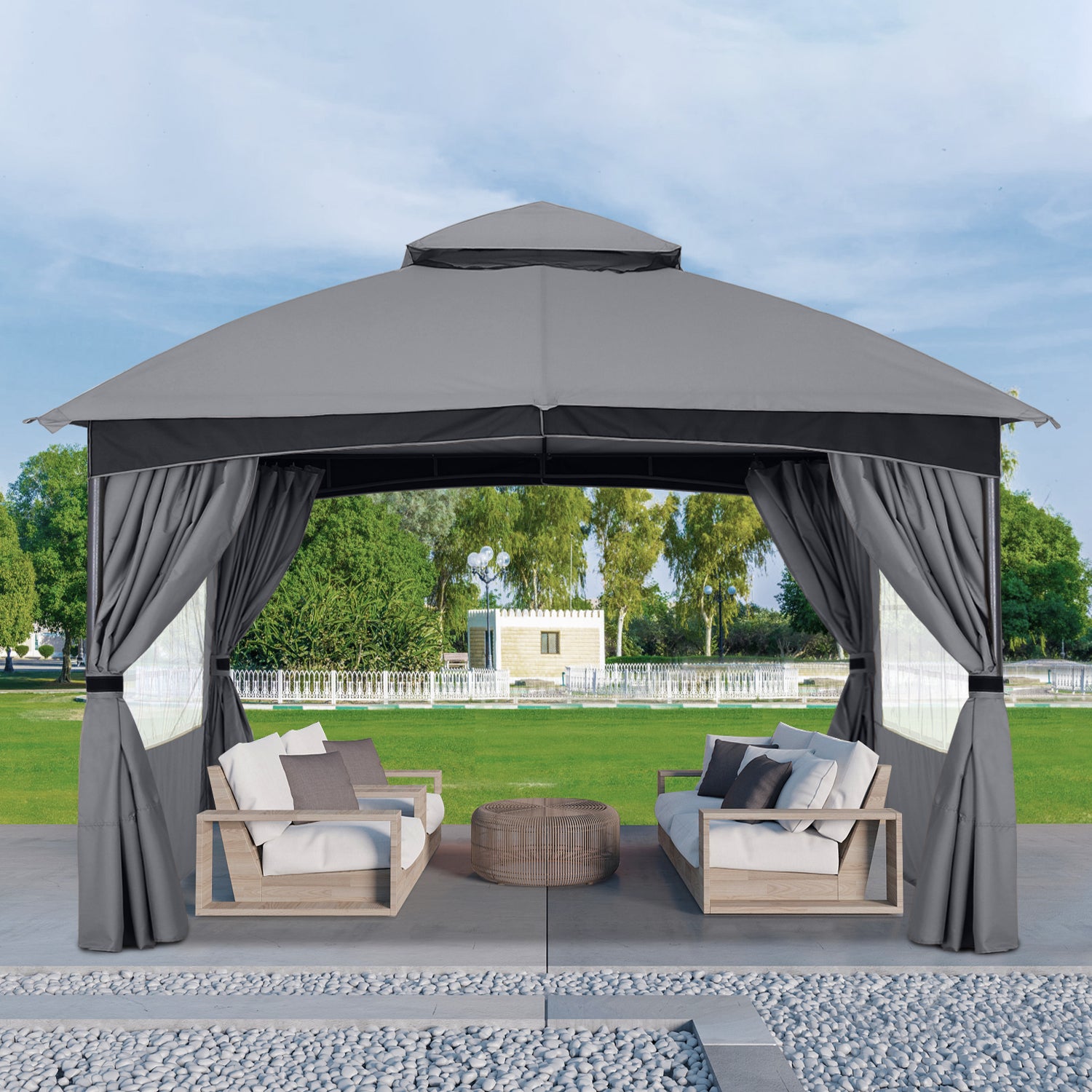 ABCCANOPY Patio Gazebos with Window Curtains for Outdoor Party & Wedding 8x8, 10x10, 10x12