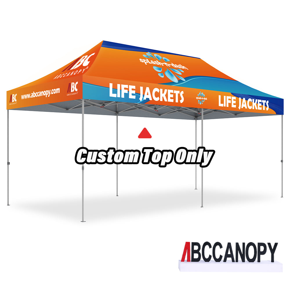 ABCCANOPY Custom Canopy Top with Logo 8x8/10x10/10x15/10x20 Pop Up Tents